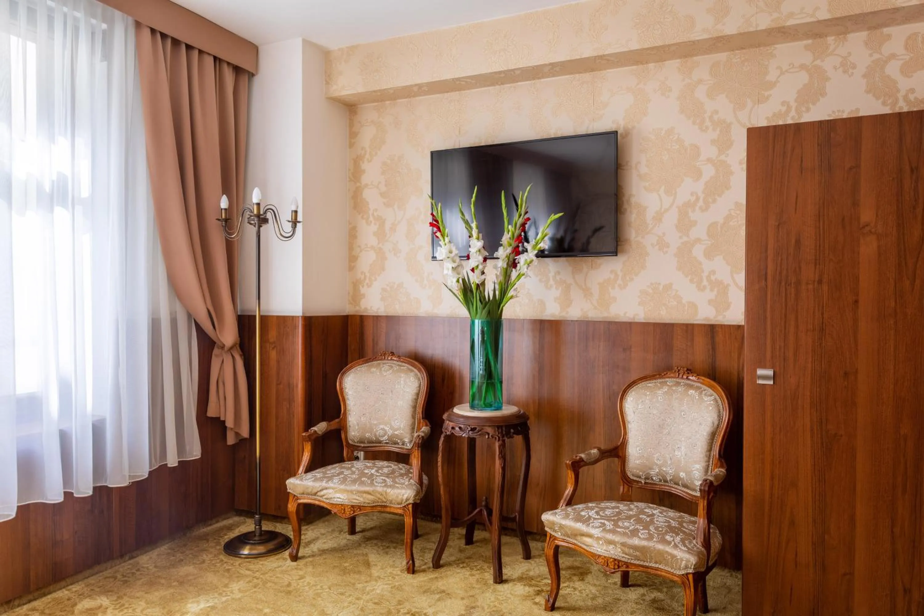 Seating area in David Boutique Hotel