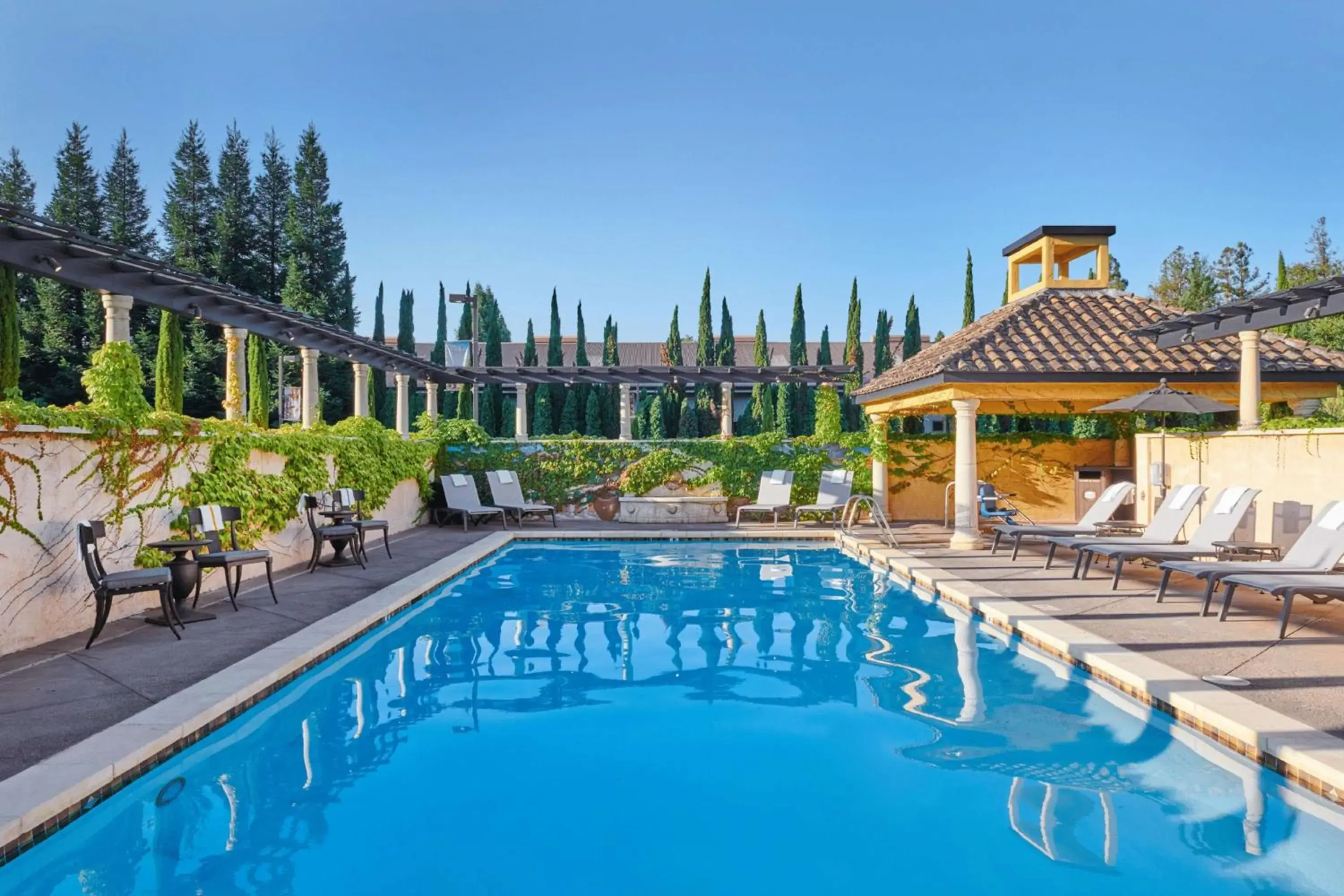 Pool view in The Lodge at Healdsburg, Tapestry Collection by Hilton Pool view in The Lodge at Healdsburg, Tapestry Collection by Hilton