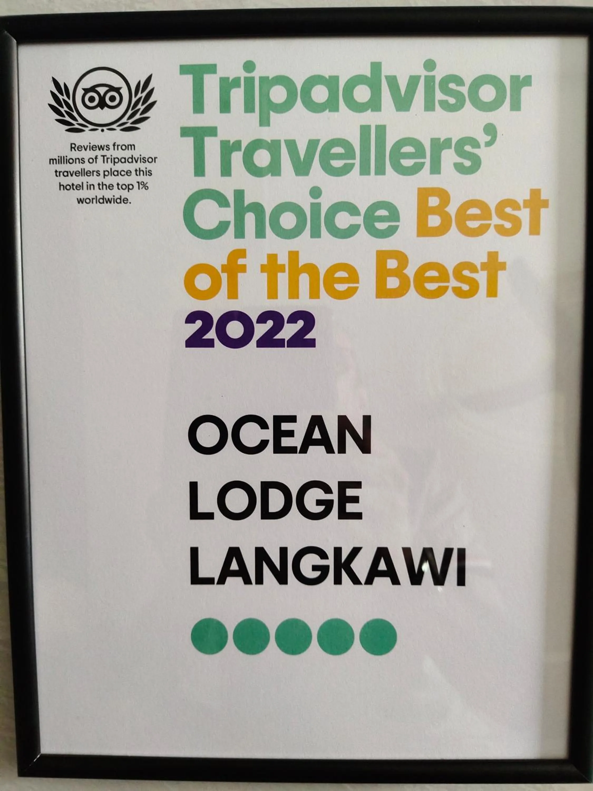Certificate/Award in OCEAN LODGE