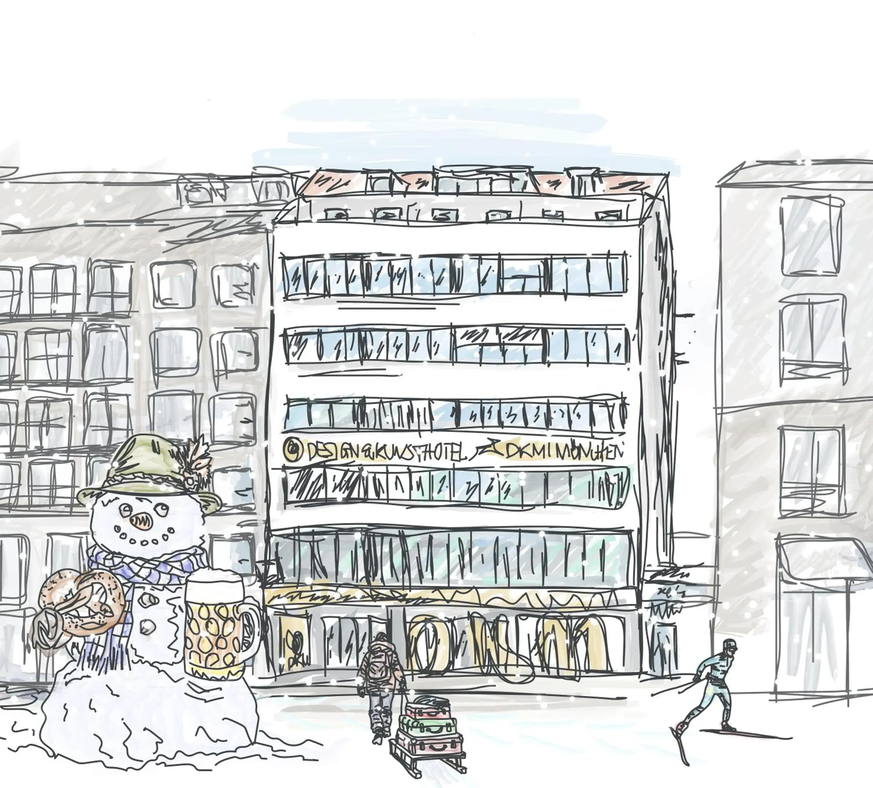 Property building in Design- und Kunsthotel München Property building in Design- und Kunsthotel München