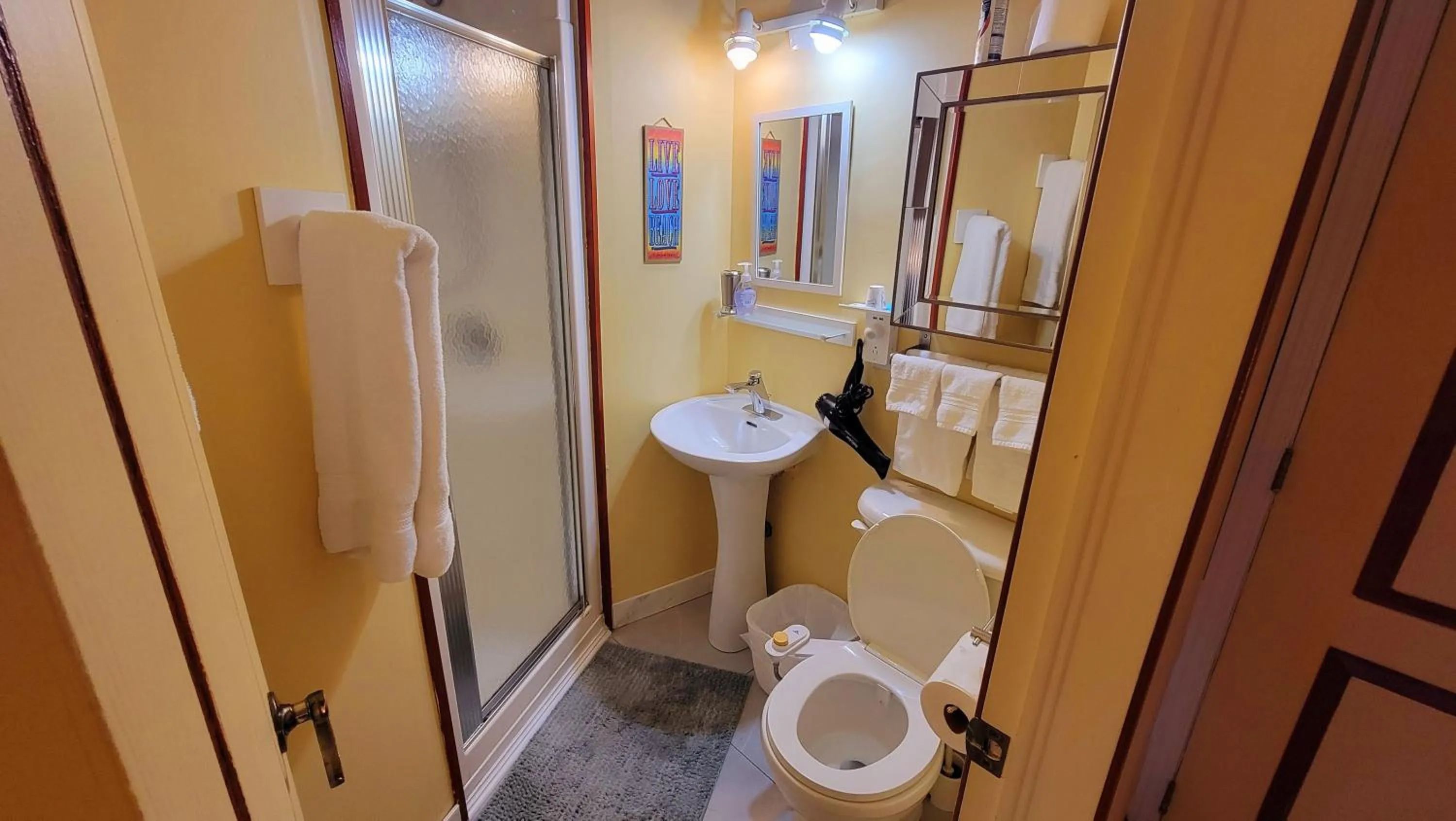 Shower in Kokomo INN Bed and Breakfast Ottawa-Gatineau's Only Tropical Riverfront B&B on the National Capital Cycling Pathway Route Verte #1 - for Adults Only - Chambre d'hôtes tropical aux berges des Outaouais BnB #17542O