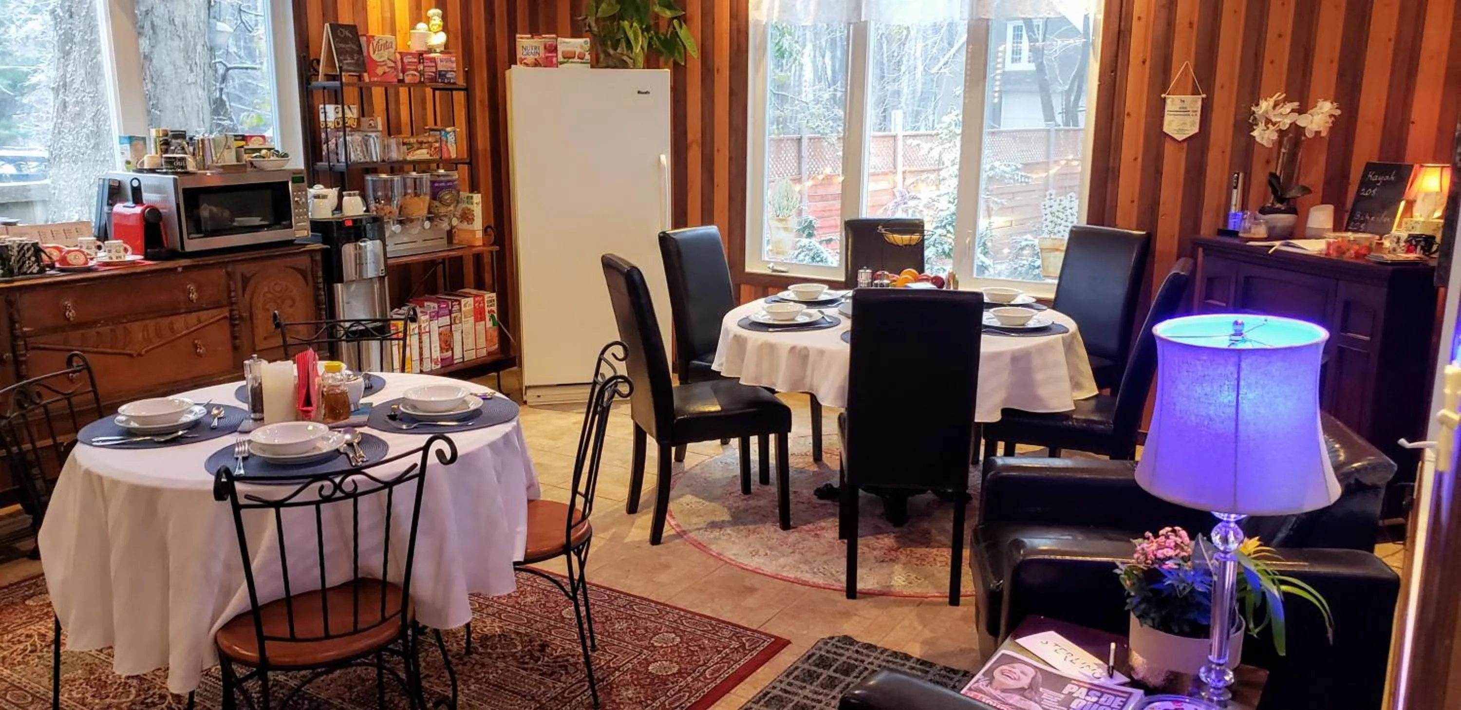 Kitchen or kitchenette in Kokomo INN Bed and Breakfast Ottawa-Gatineau's Only Tropical Riverfront B&B on the National Capital Cycling Pathway Route Verte #1 - for Adults Only - Chambre d'hôtes tropical aux berges des Outaouais BnB #17542O
