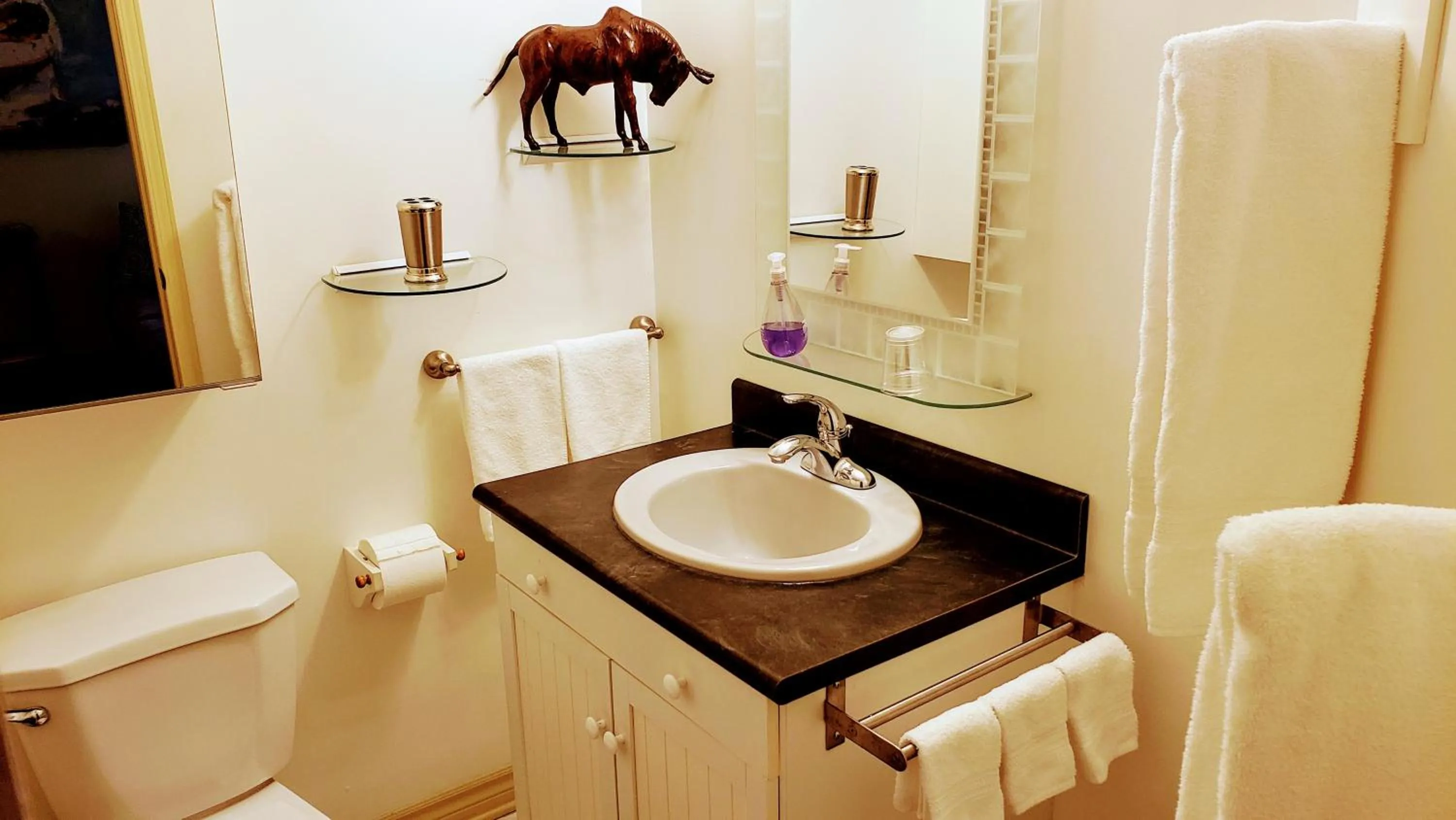 Bathroom in Kokomo INN Bed and Breakfast Ottawa-Gatineau's Only Tropical Riverfront B&B on the National Capital Cycling Pathway Route Verte #1 - for Adults Only - Chambre d'hôtes tropical aux berges des Outaouais BnB #17542O
