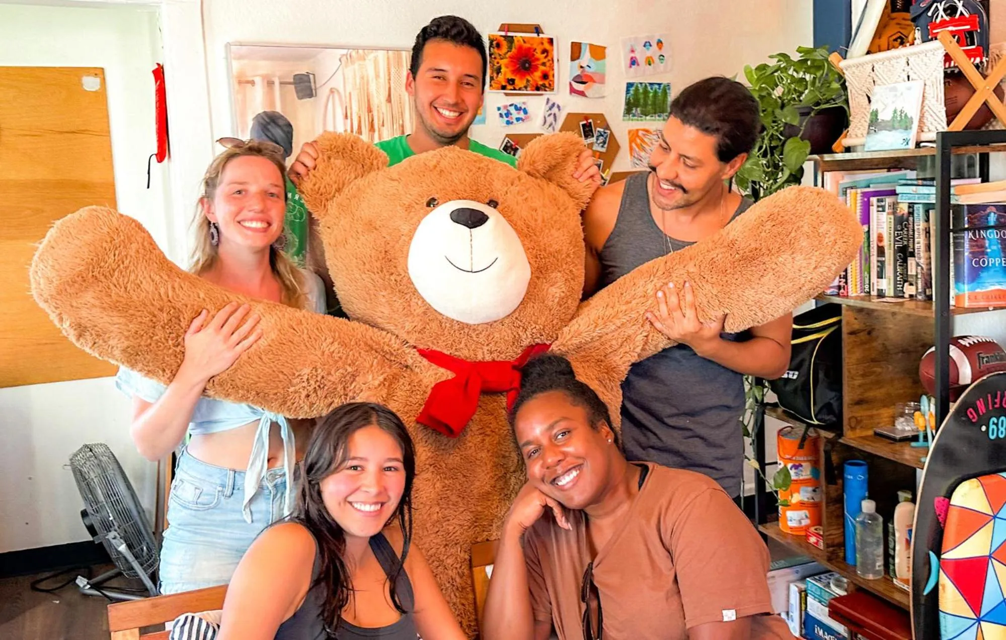group of guests in ITH San Diego Mission Beach Backpacker Hostel