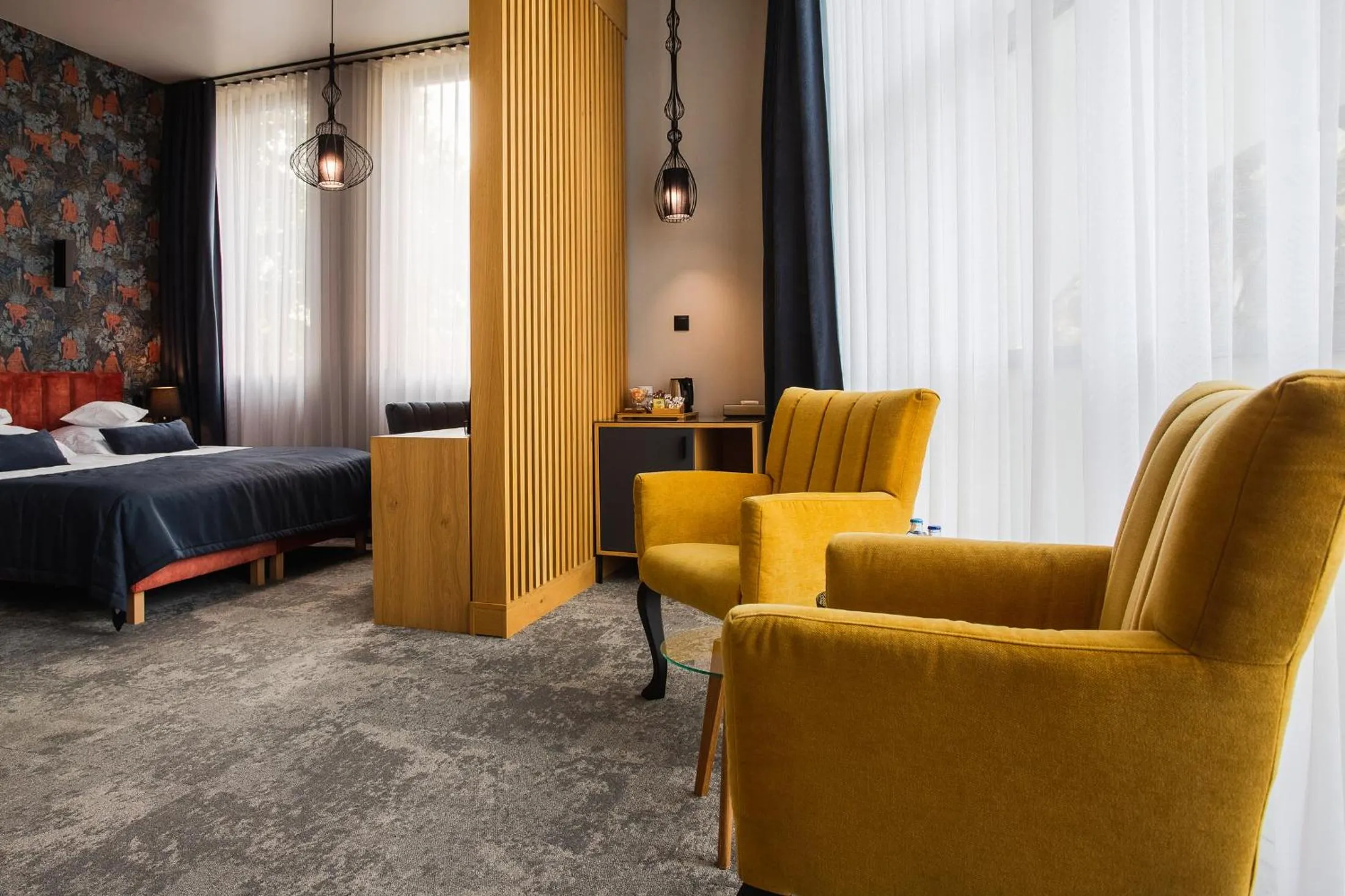 Coffee/tea facilities, Bed in Hotel Szara Willa