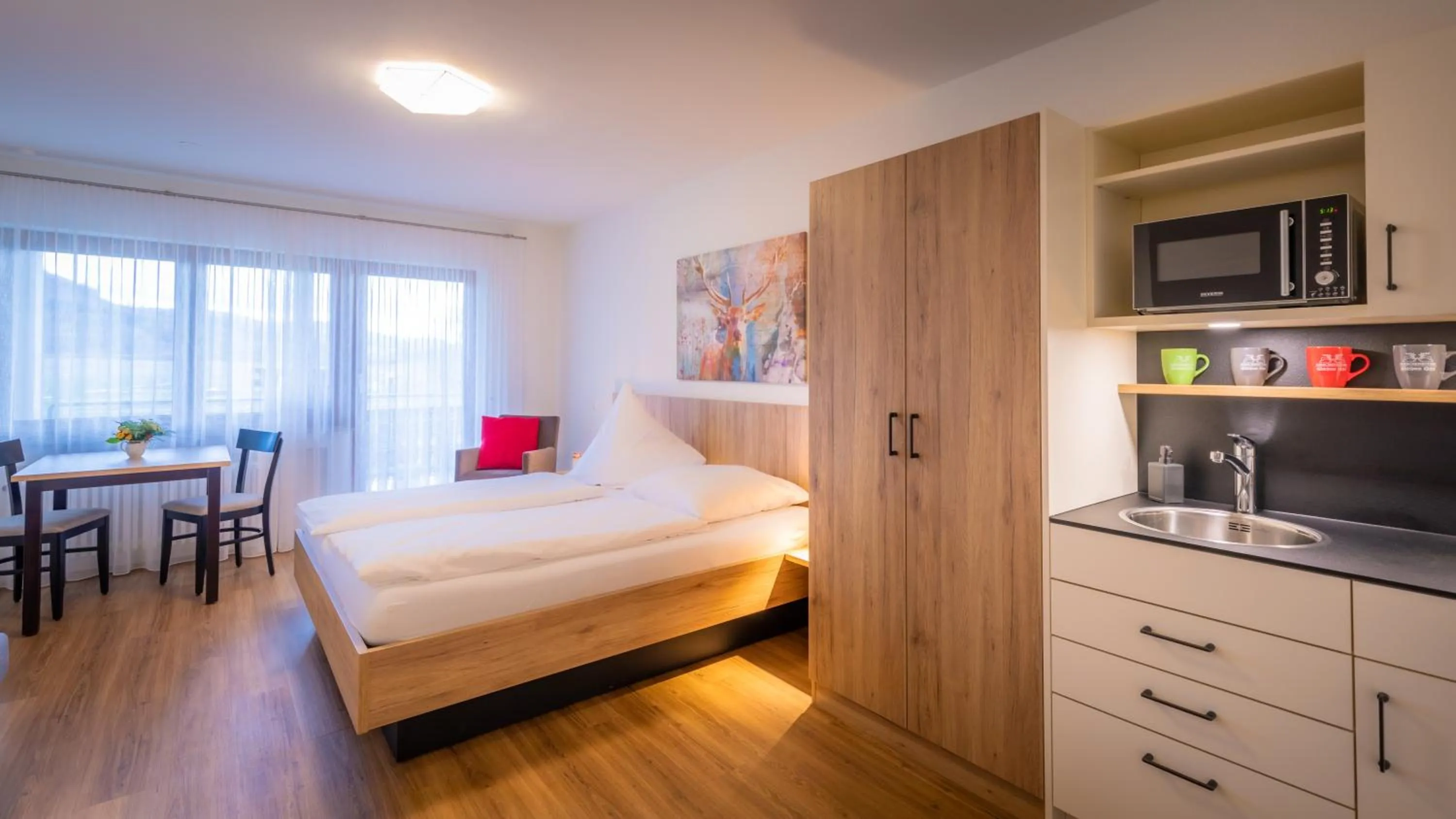 Bed in Gasthaus Hirschenstube & Gästehaus Gehri