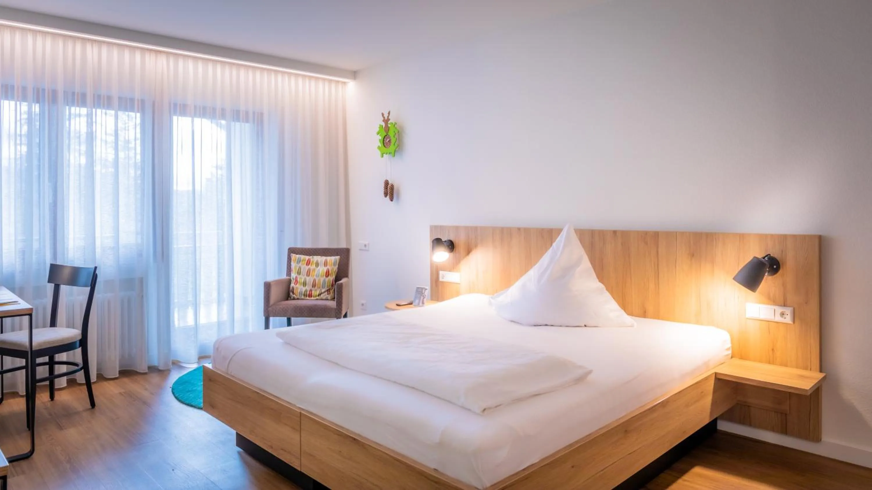 Bed in Gasthaus Hirschenstube & Gästehaus Gehri