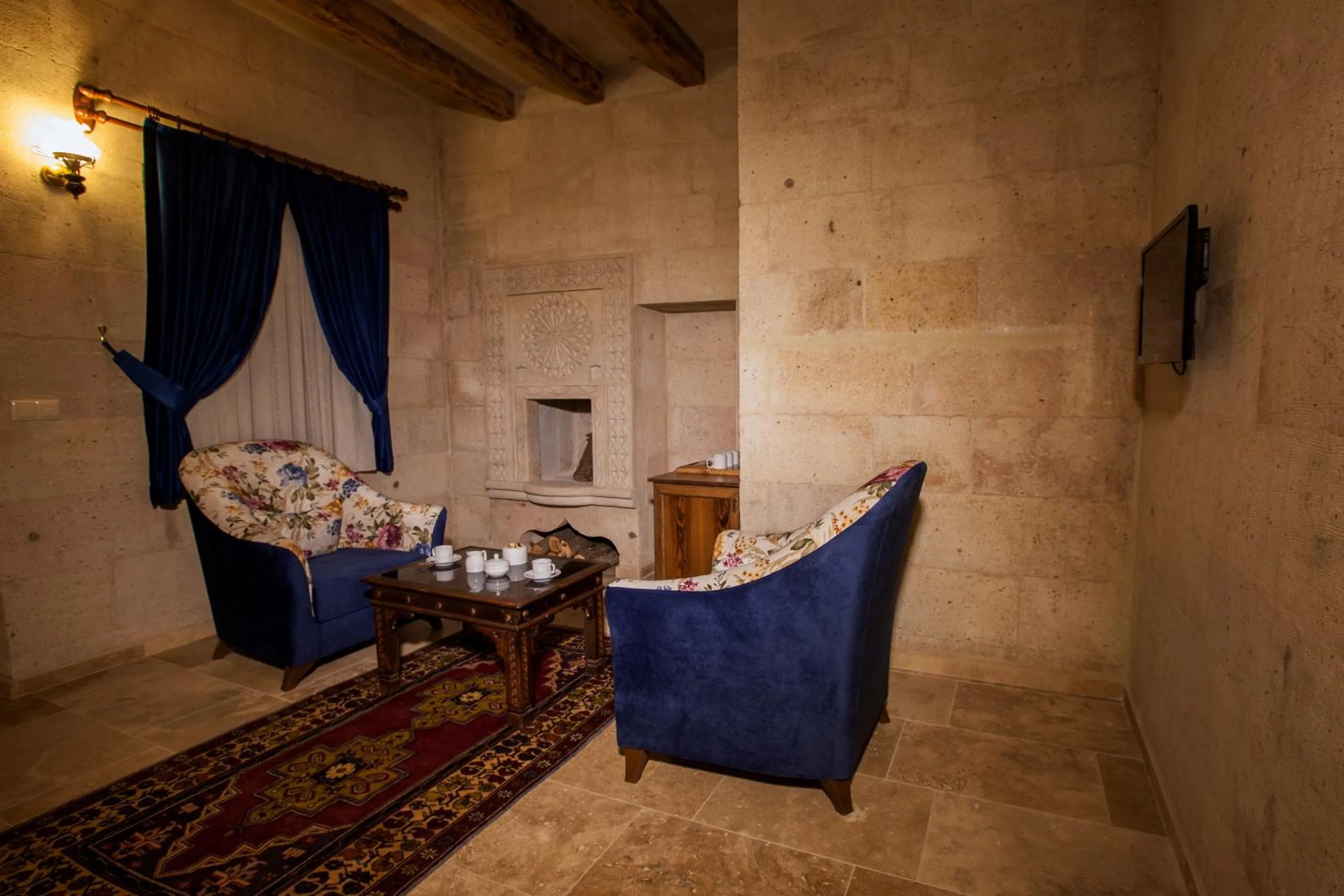 Seating area in Magic Cave House