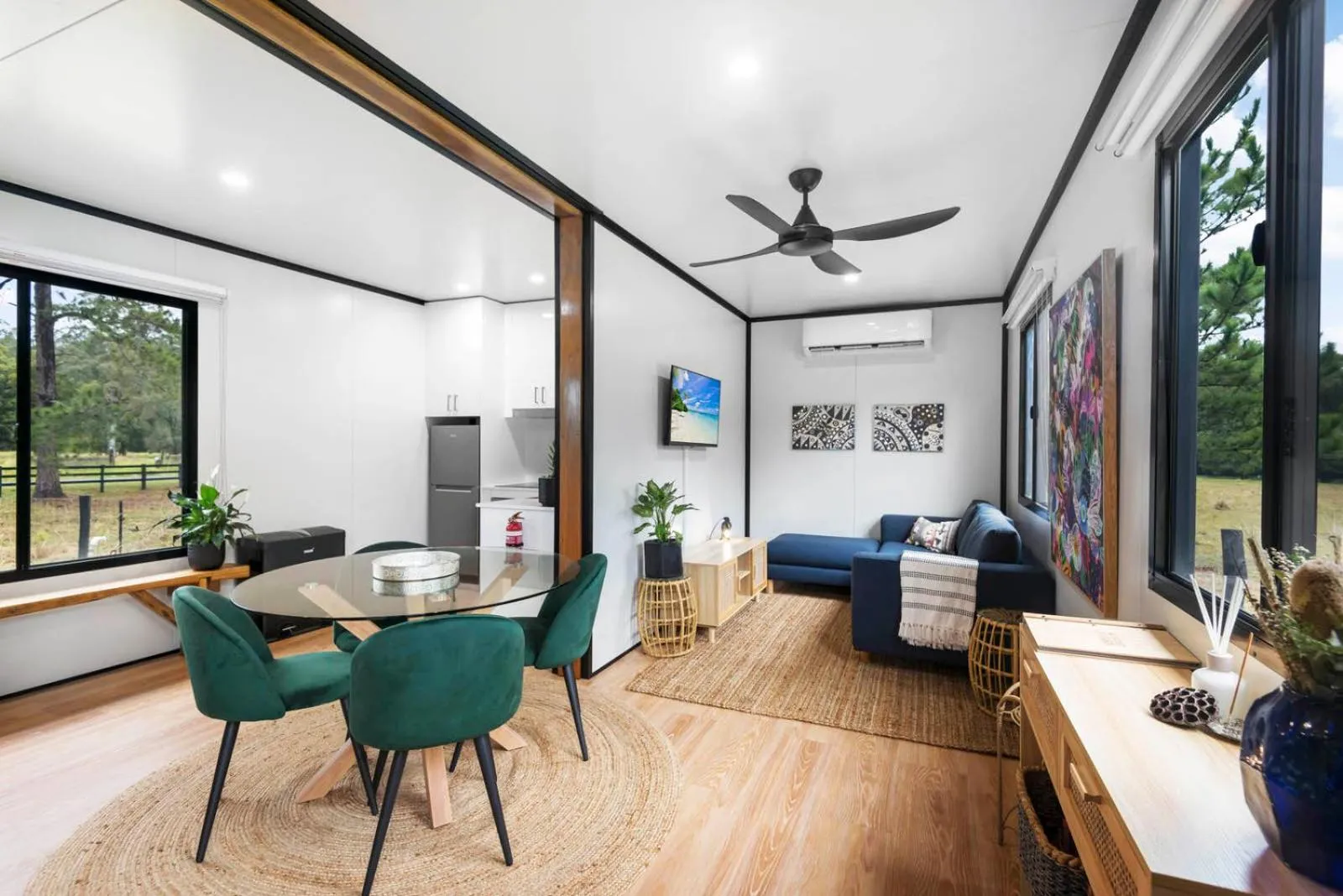 Living room in Contained in Nimbin Accommodation