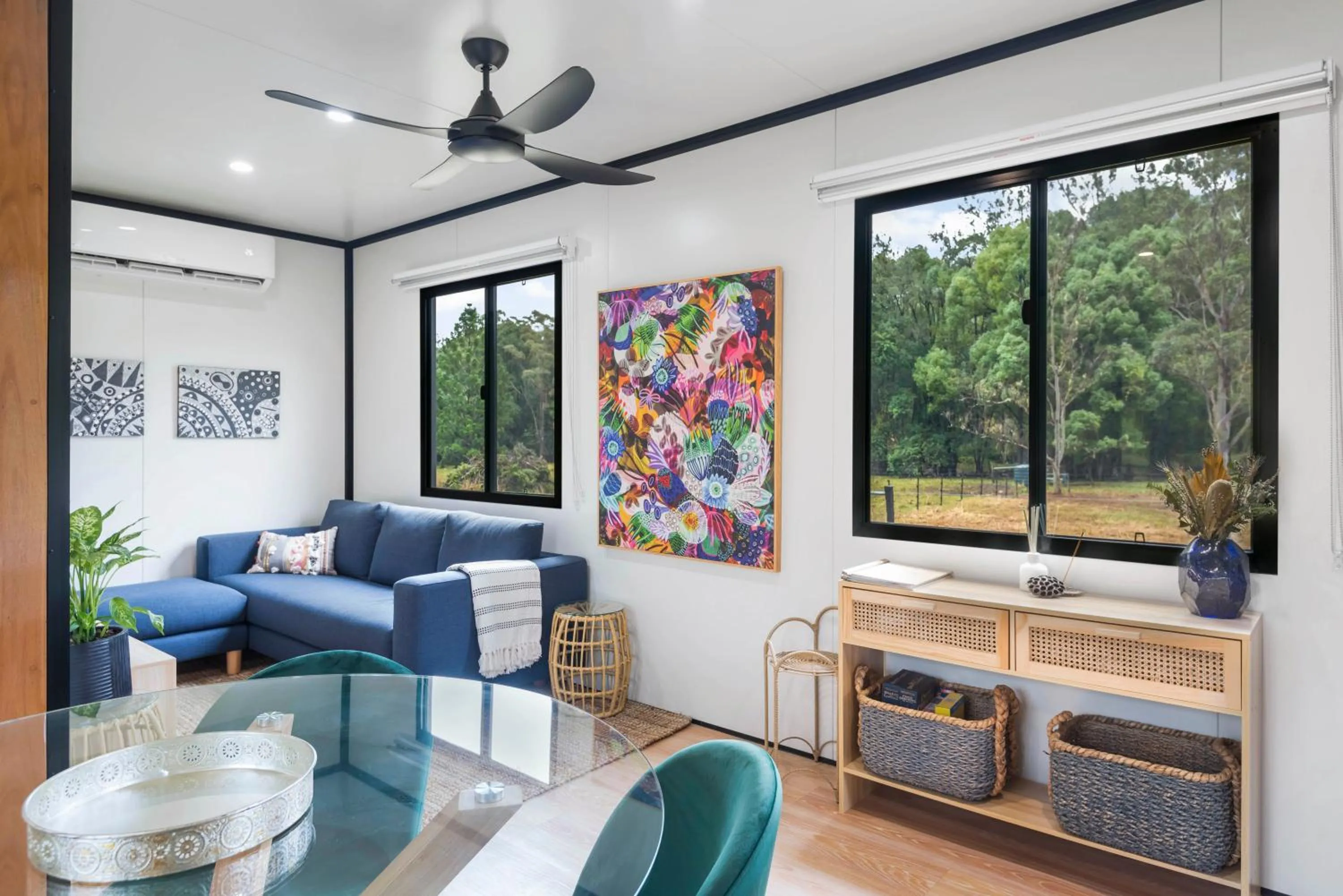 Living room in Contained in Nimbin Accommodation