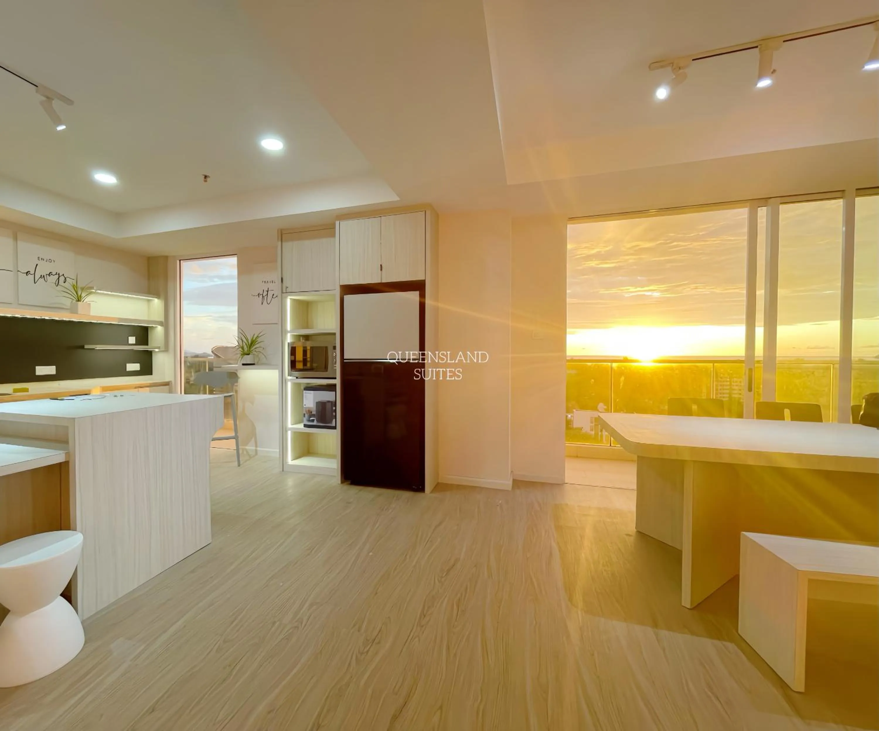 Kitchen or kitchenette in QUEENSLAND SUITES at Aru Suites, Kota Kinabalu