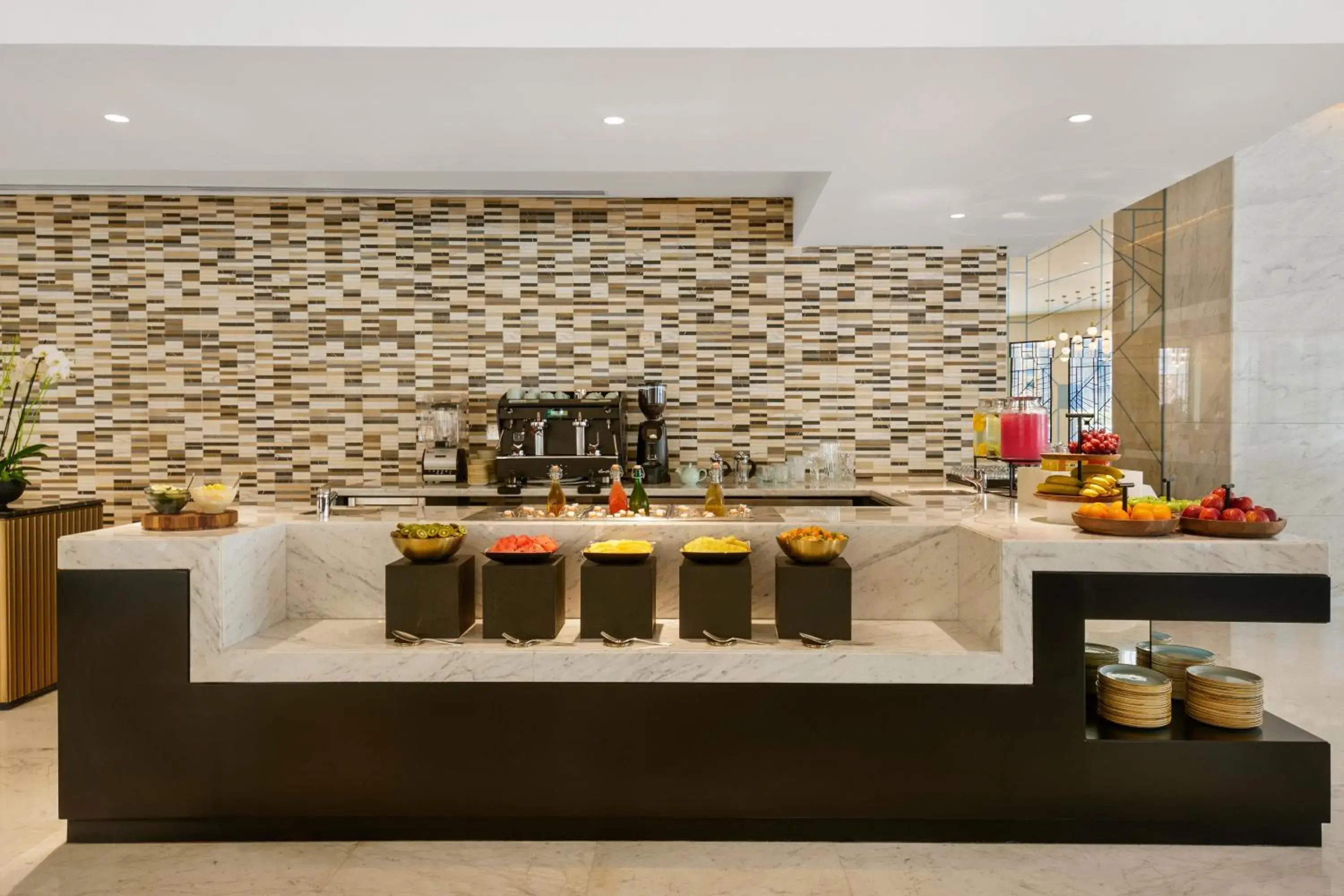 Buffet breakfast in Wyndham Grand Doha West Bay Beach Buffet breakfast in Wyndham Grand Doha West Bay Beach