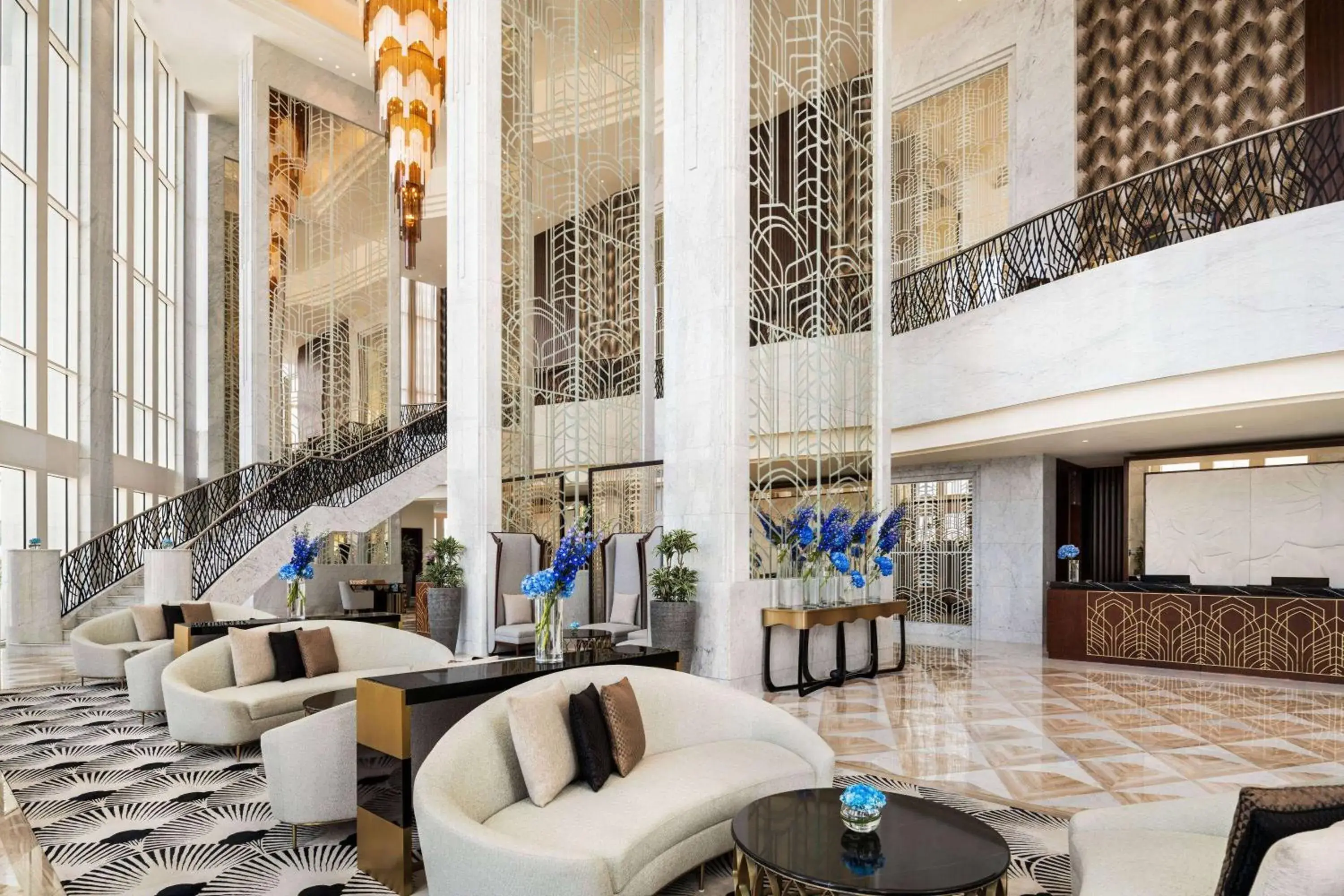 Lobby or reception in Wyndham Grand Doha West Bay Beach Lobby or reception in Wyndham Grand Doha West Bay Beach