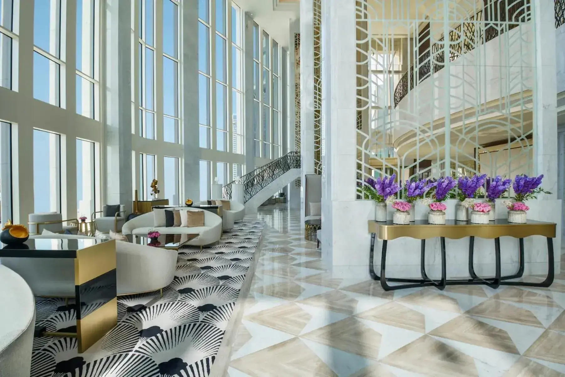 Lobby or reception in Wyndham Grand Doha West Bay Beach Lobby or reception in Wyndham Grand Doha West Bay Beach