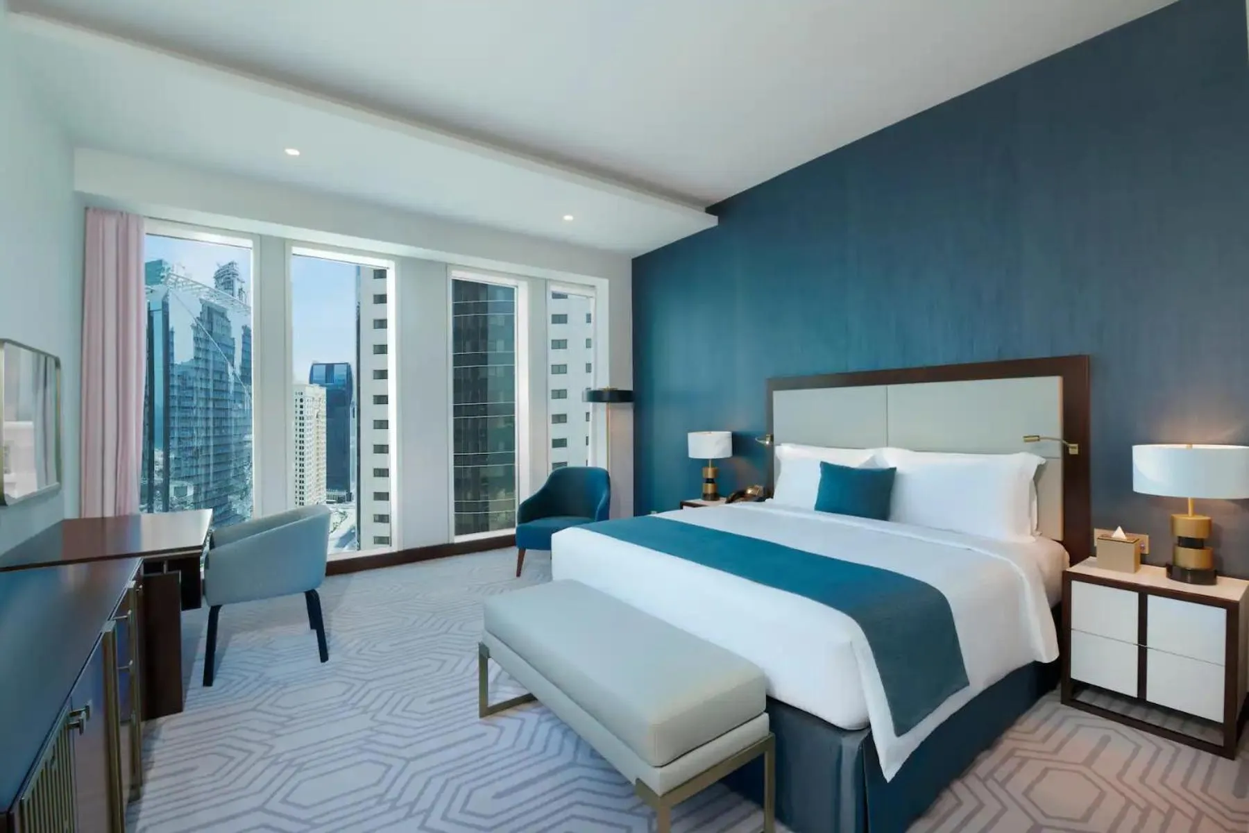 Photo of the whole room, Bed in Wyndham Grand Doha West Bay Beach