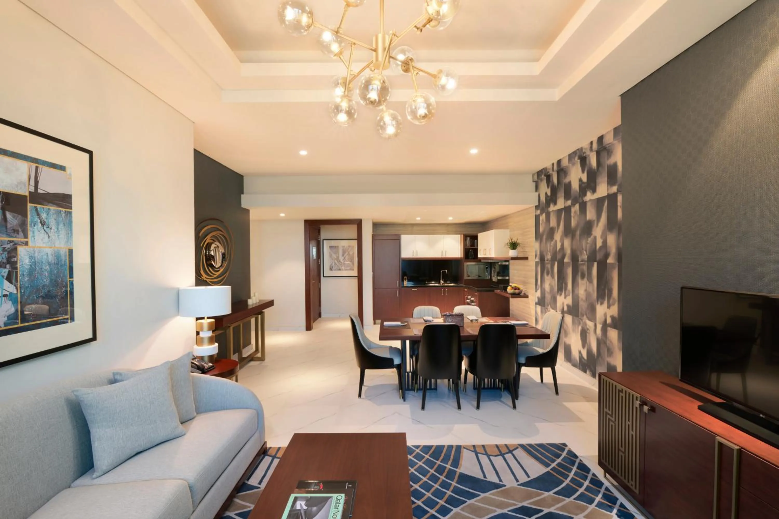 Living room in Wyndham Grand Doha West Bay Beach