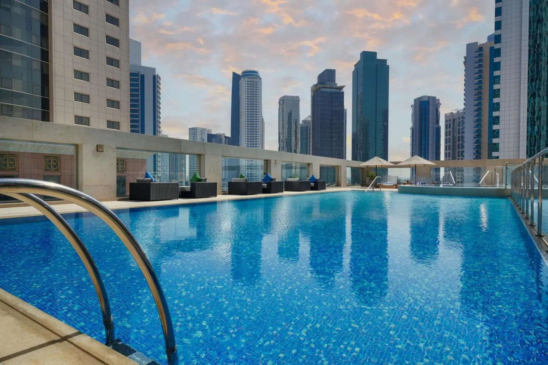 Swimming pool in Wyndham Grand Doha West Bay Beach