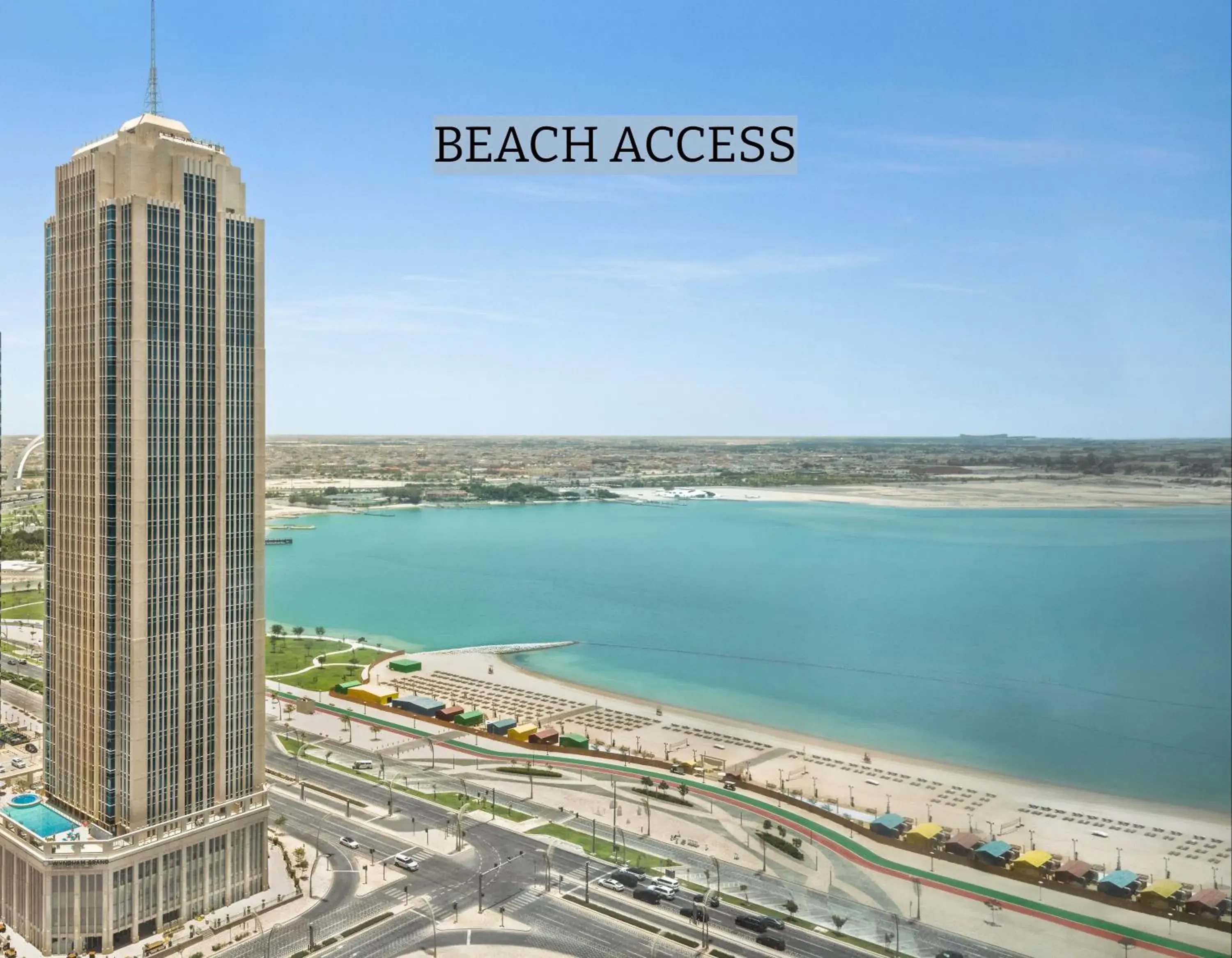 Property building in Wyndham Grand Doha West Bay Beach Property building in Wyndham Grand Doha West Bay Beach
