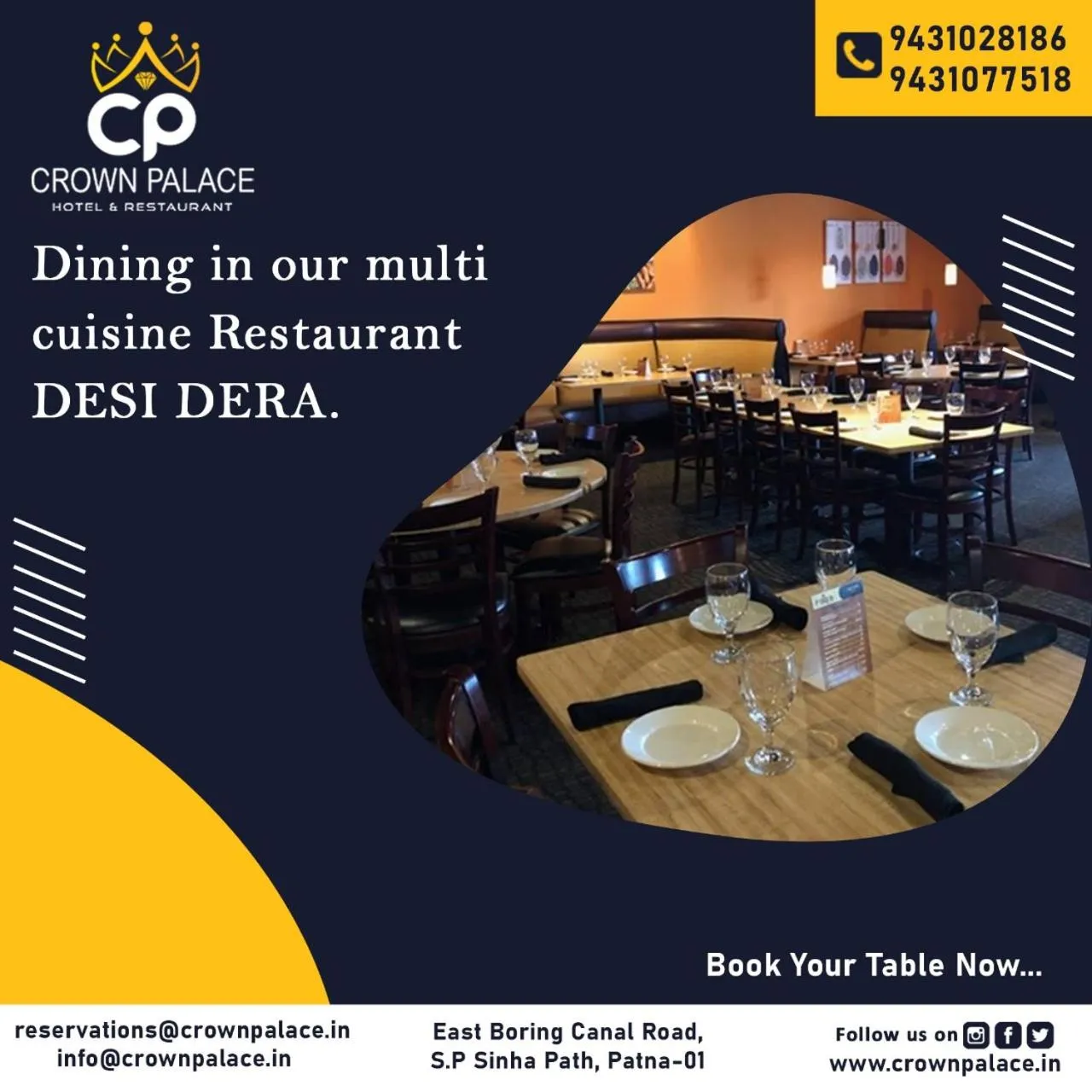 Restaurant/places to eat in Hotel Crown Palace