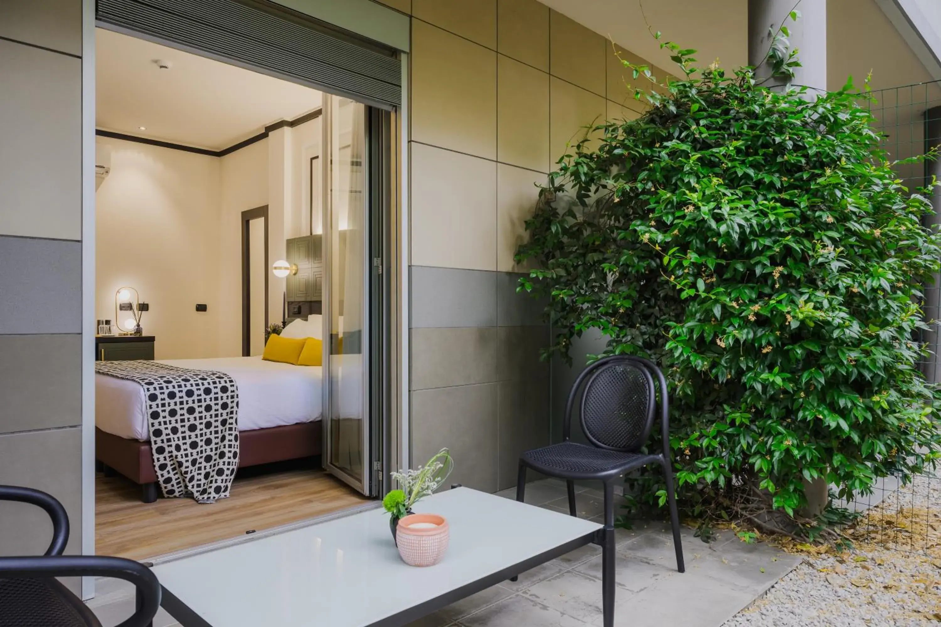 Patio, Bed in JOIVY Together Florence Urban Resort Patio, Bed in JOIVY Together Florence Urban Resort