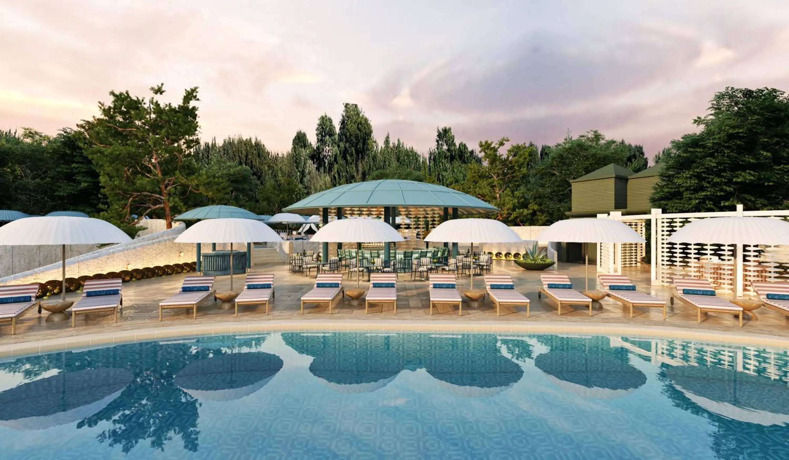 Pool view in Hilton Istanbul Bosphorus Pool view in Hilton Istanbul Bosphorus