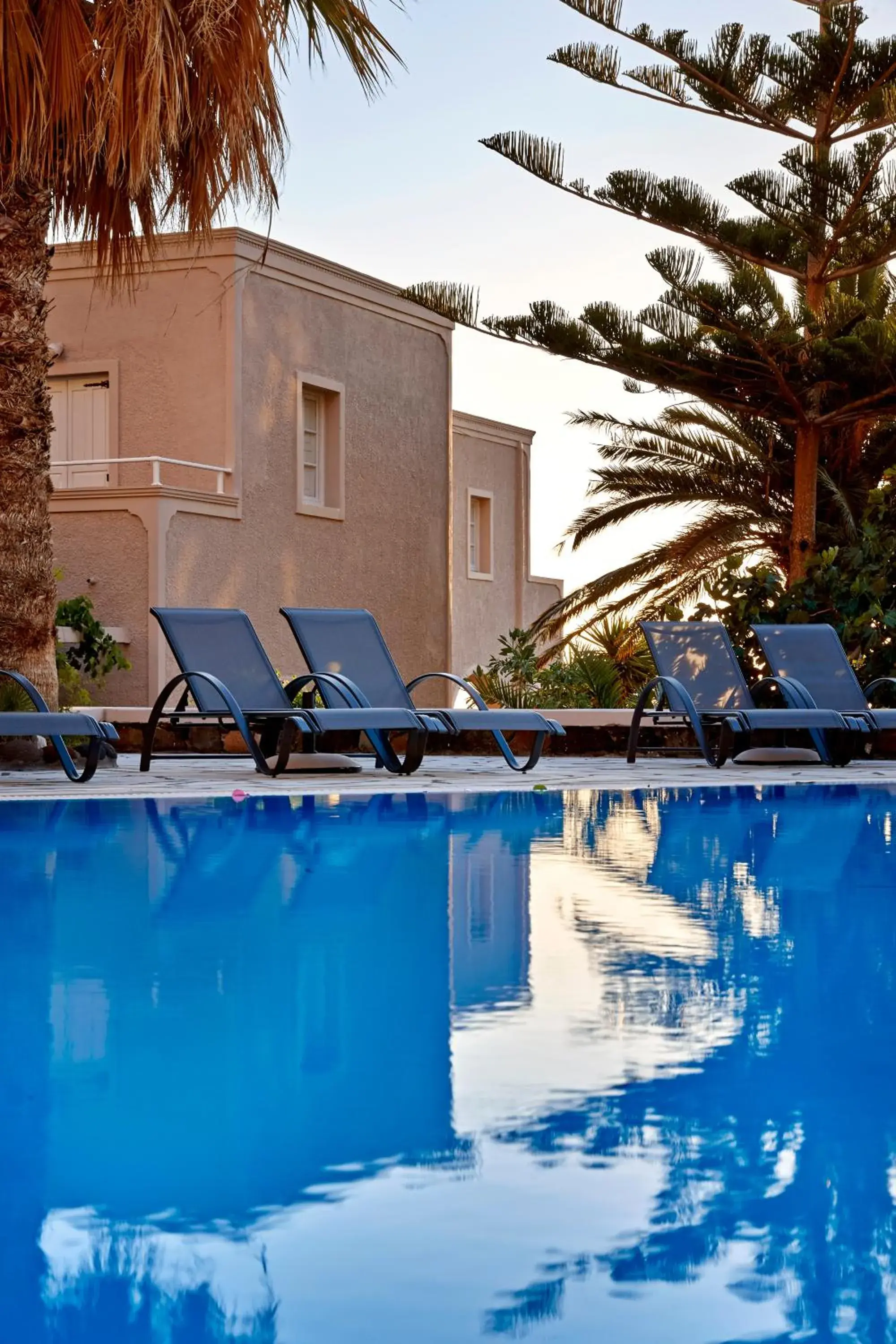 Pool view in Terra Blue Santorini Pool view in Terra Blue Santorini