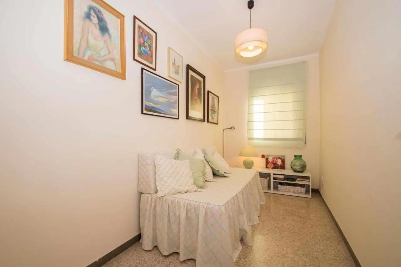 Living room, Bed in Maresme Beach Apartment