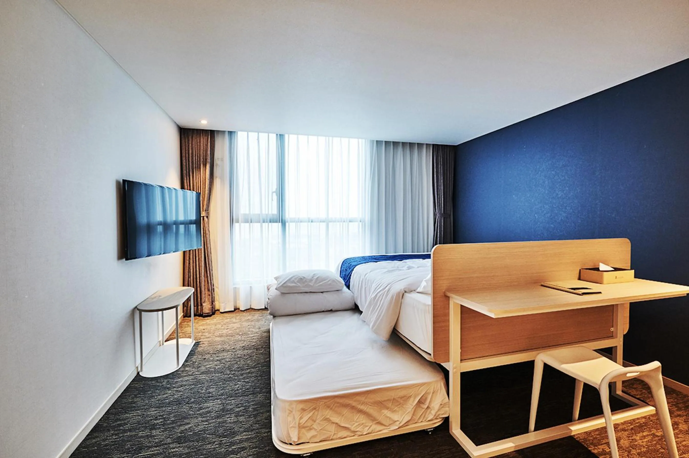 Bed in Jeju Pureun Hotel