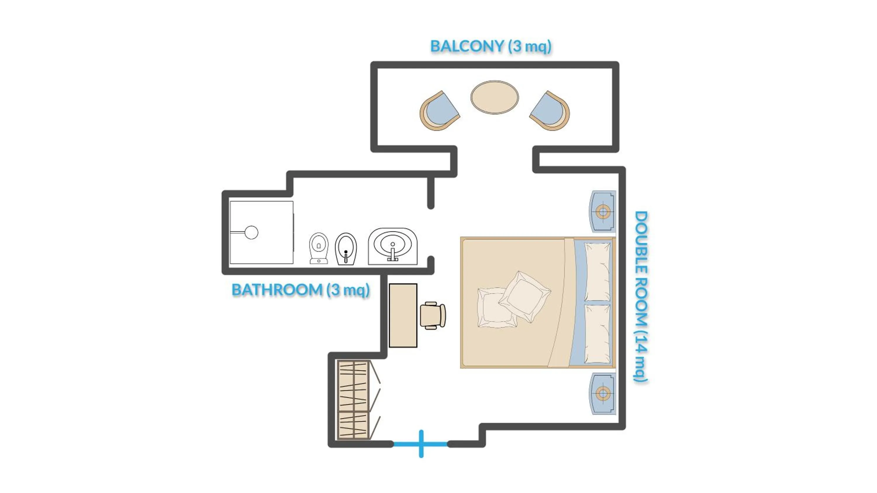 Floor plan in The One Hotel - Designed for Adults - Pet lovers