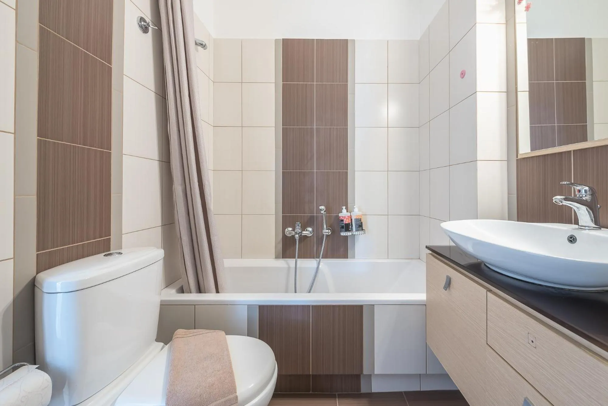 Toilet in Elegant Home with Balcony by CloudKeys