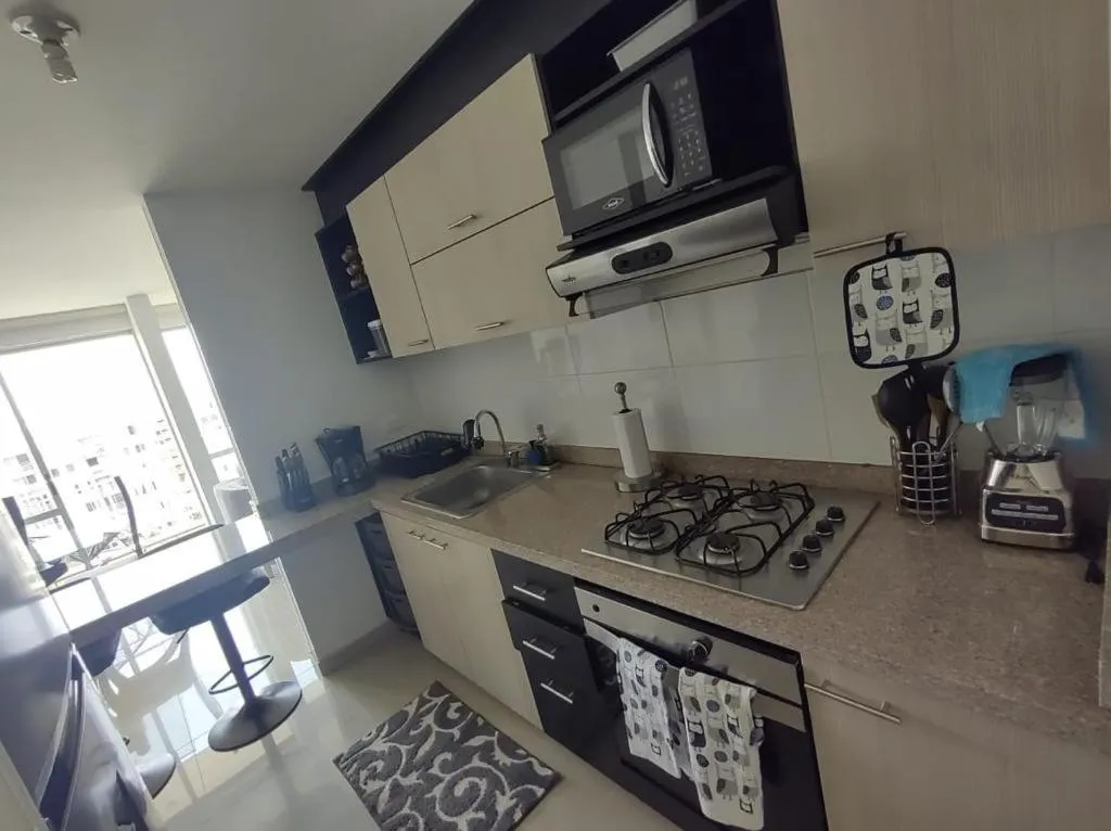 Kitchen or kitchenette in Valle del lili cozy apartment