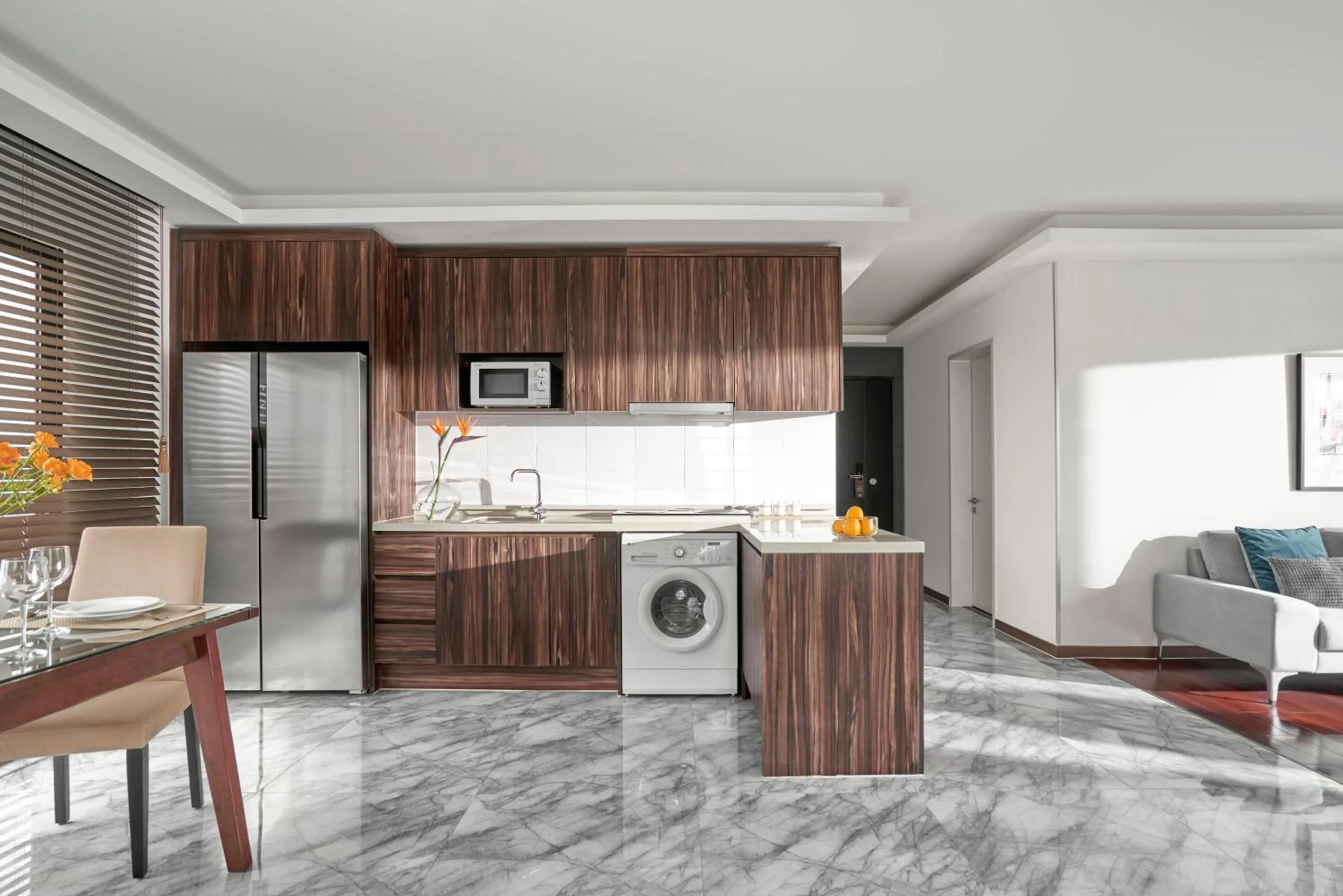 Kitchen or kitchenette in Oakwood Hotel & Apartments Saigon