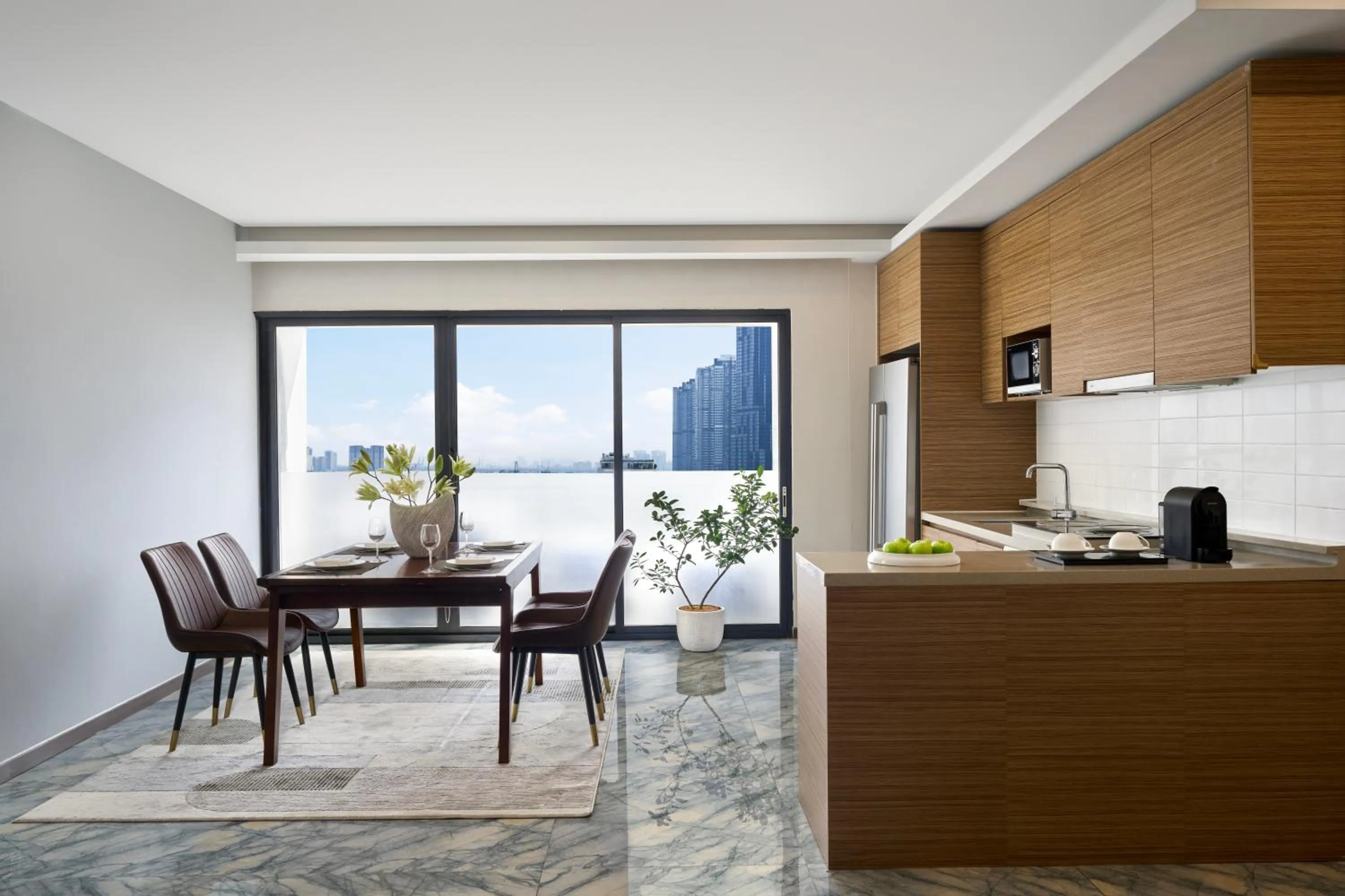 Kitchen or kitchenette in Oakwood Hotel & Apartments Saigon