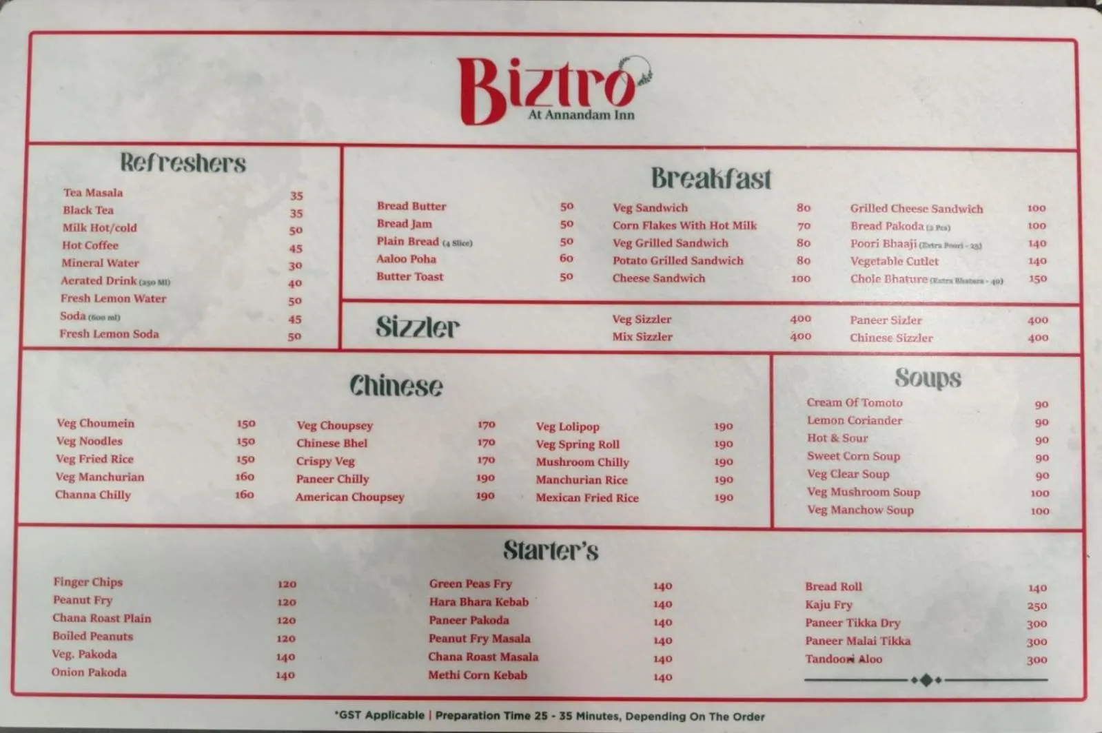 Breakfast in Annandam Inn(Hotel Anand)