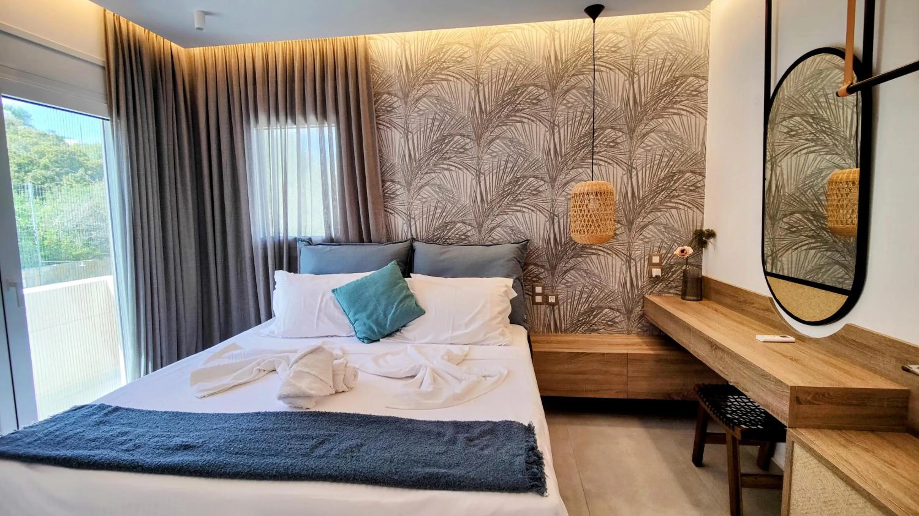 Bed in Aelia Apartments