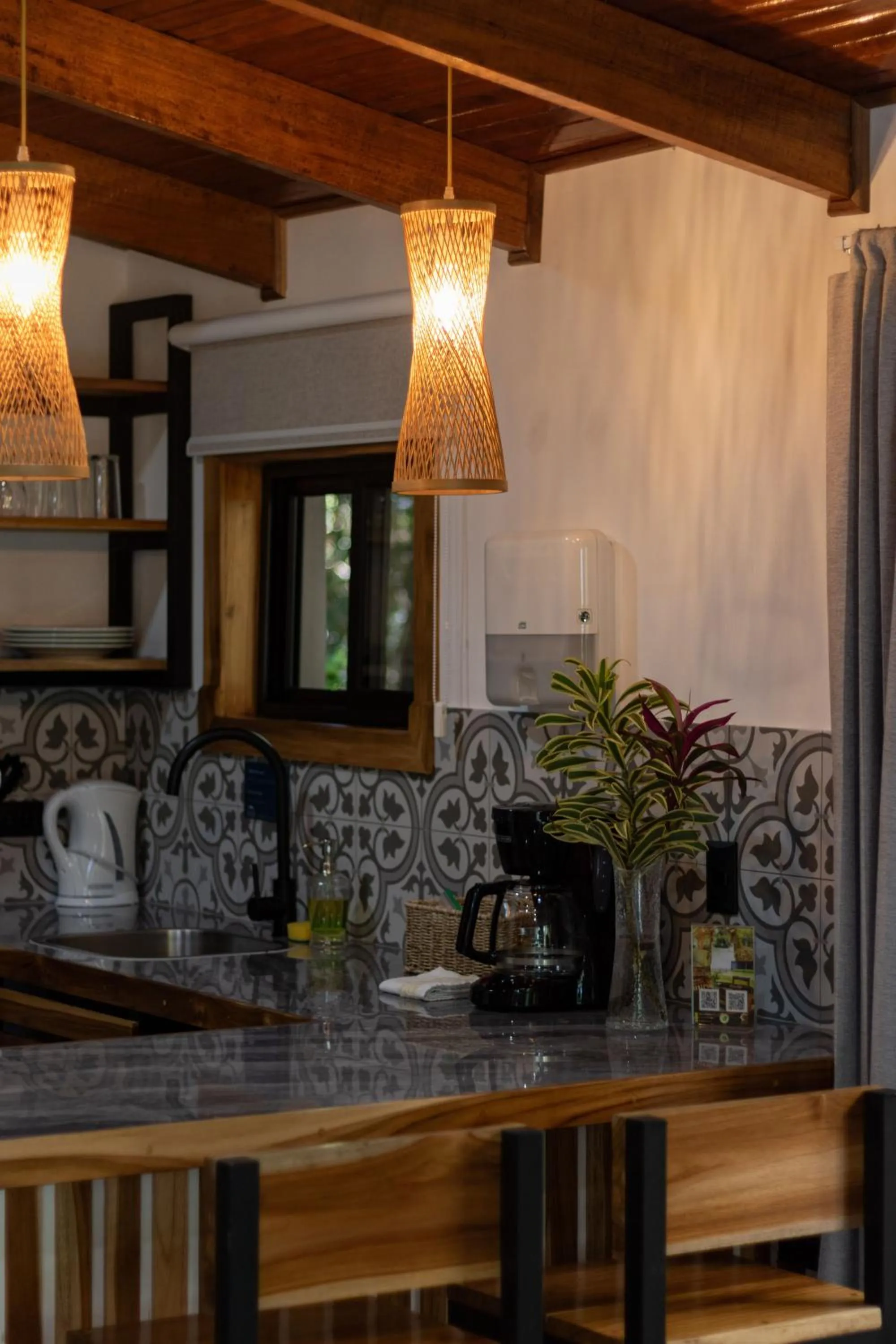 kitchen in Los Pinos Cabins & Reserve