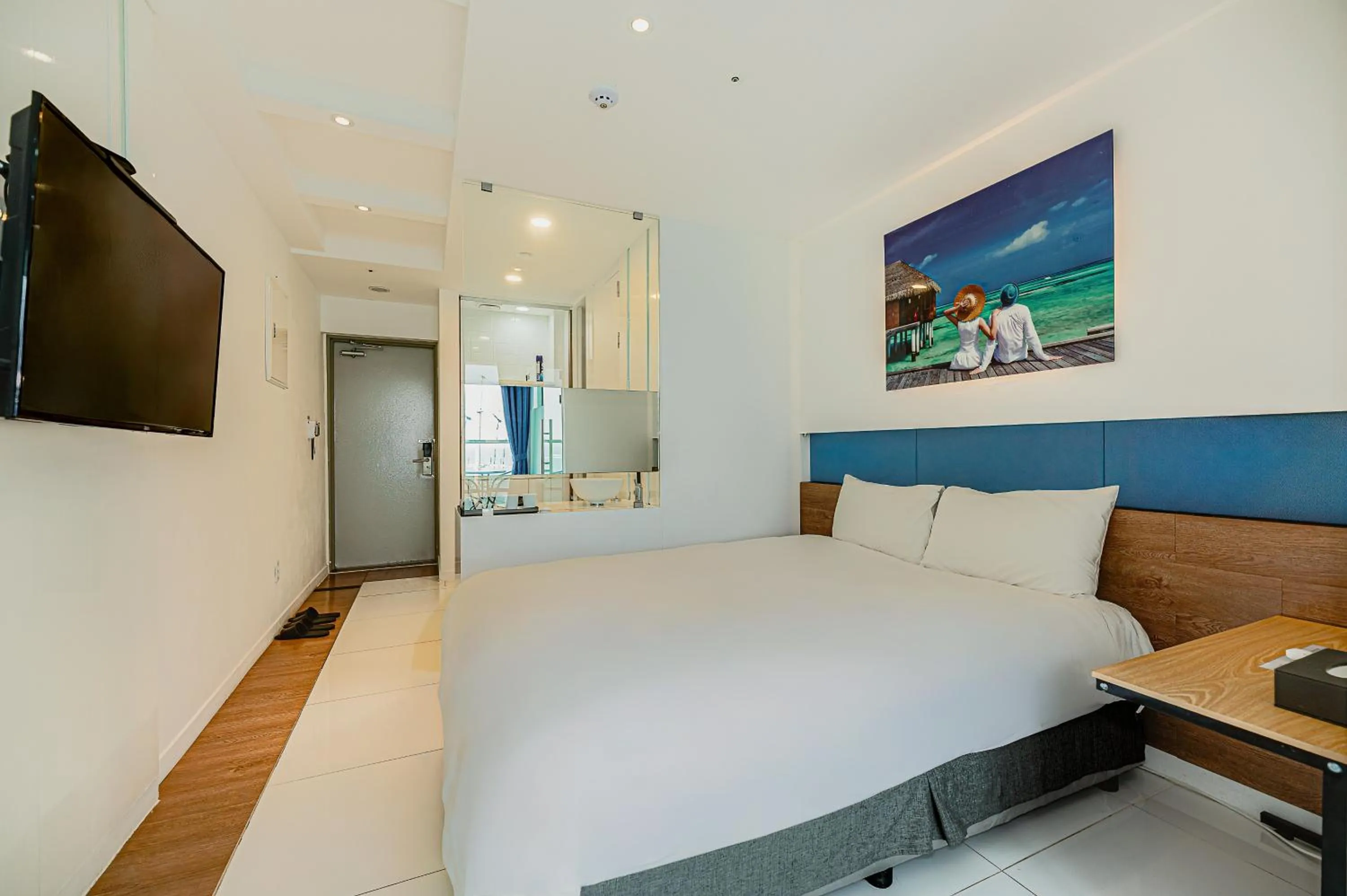 Bed in Hamdeok Beach Stay Jeju