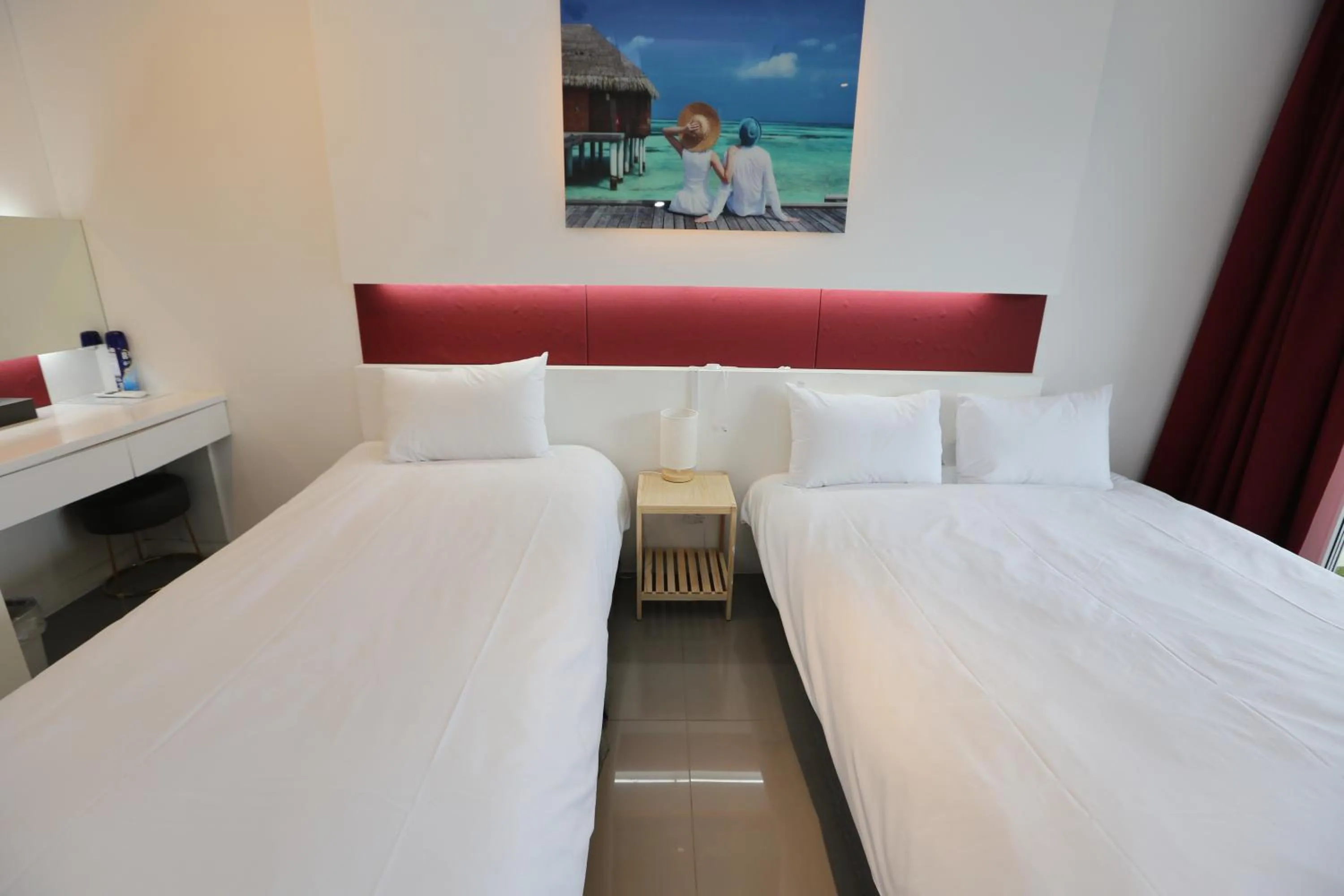Bed in Hamdeok Beach Stay Jeju