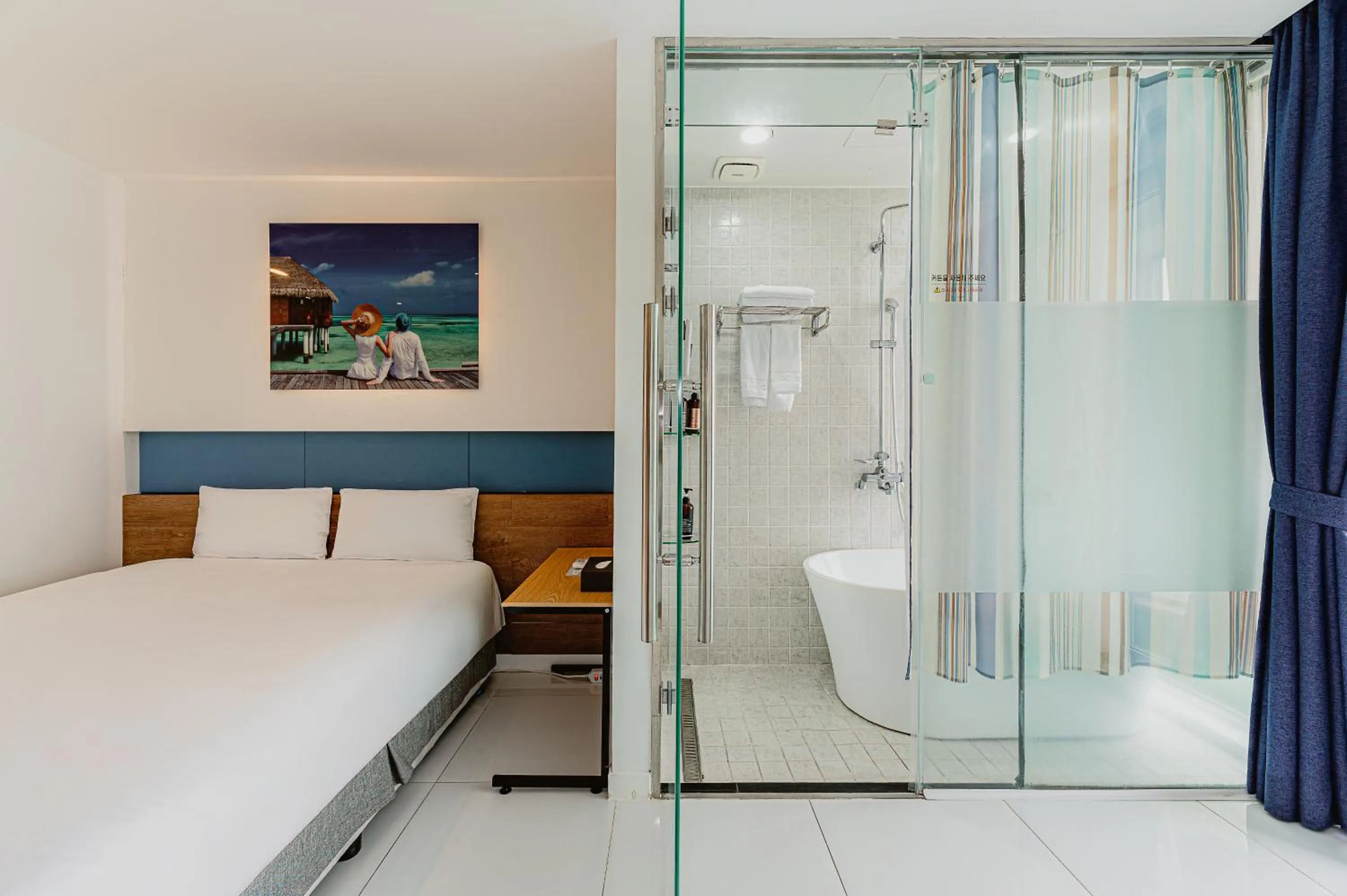 Bed in Hamdeok Beach Stay Jeju