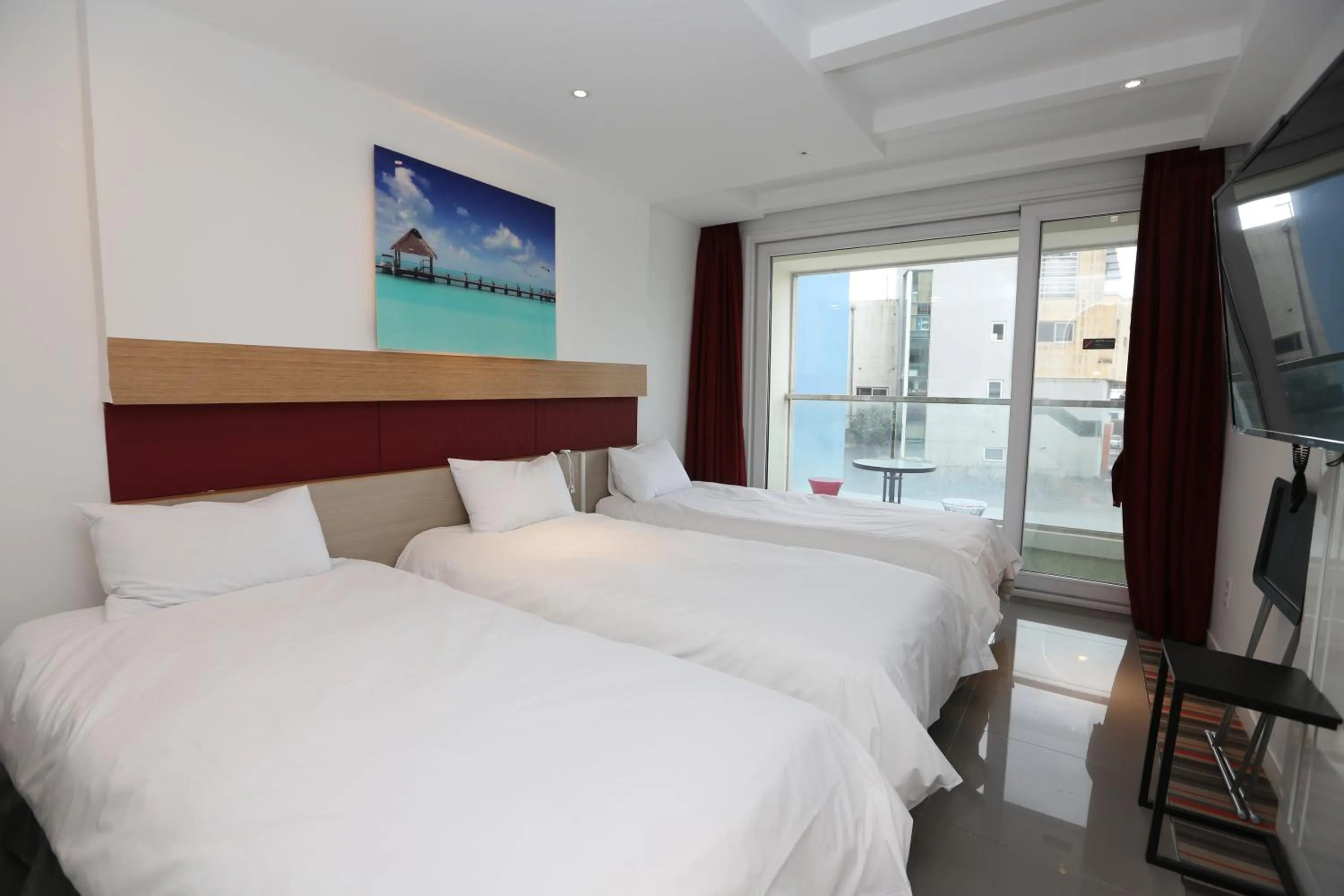 Bed in Hamdeok Beach Stay Jeju