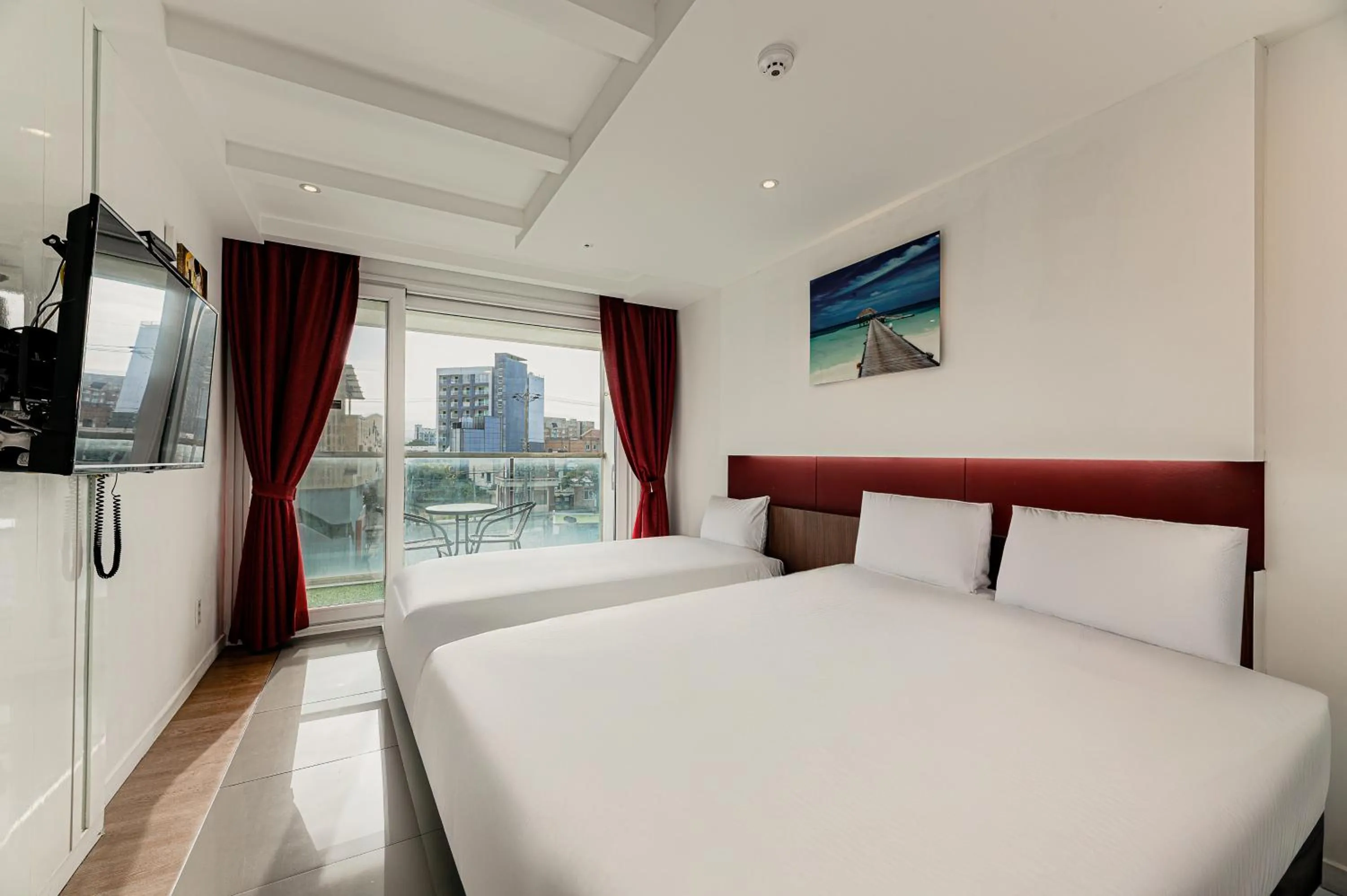 Bed in Hamdeok Beach Stay Jeju