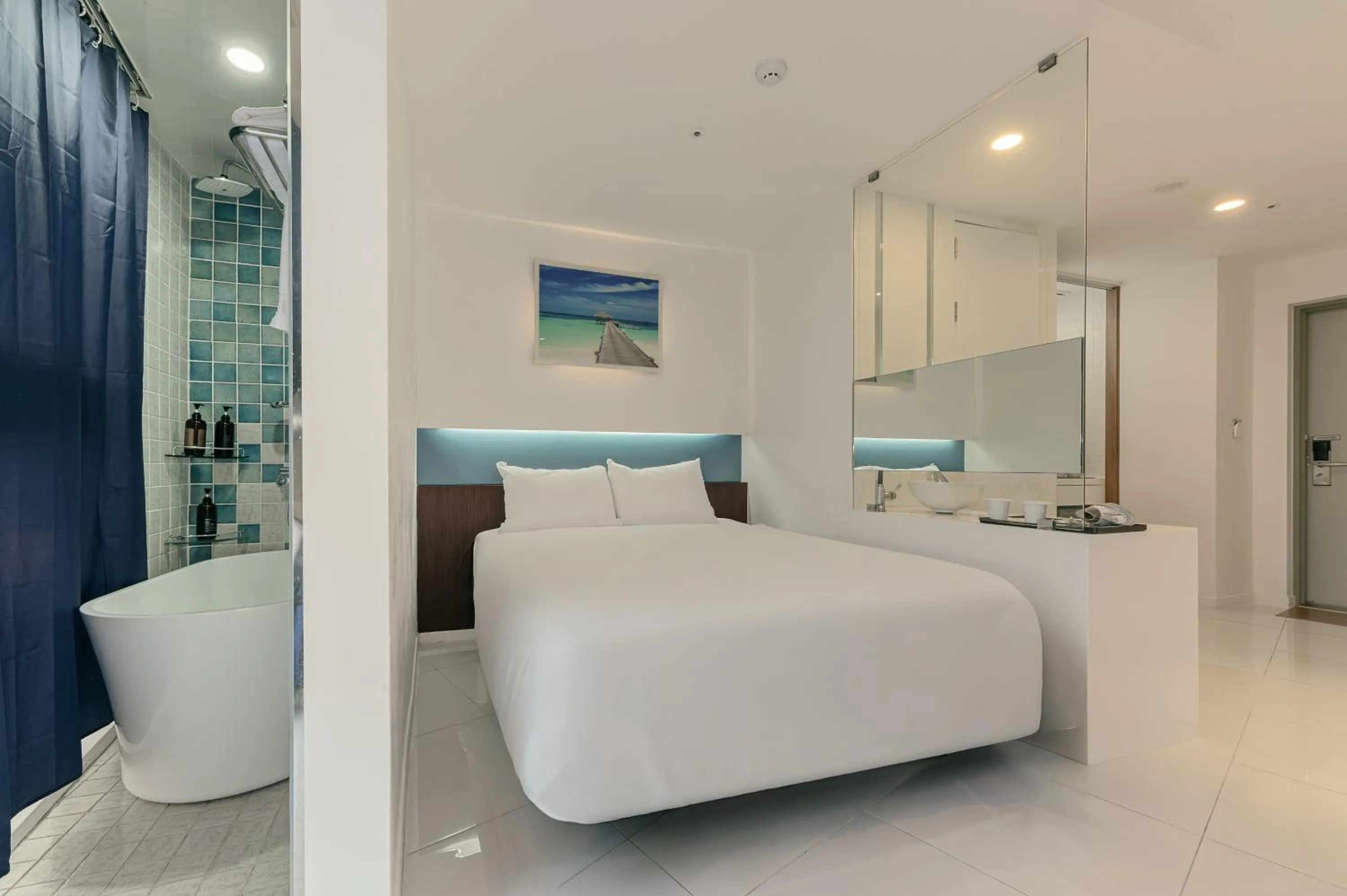 Bed in Hamdeok Beach Stay Jeju