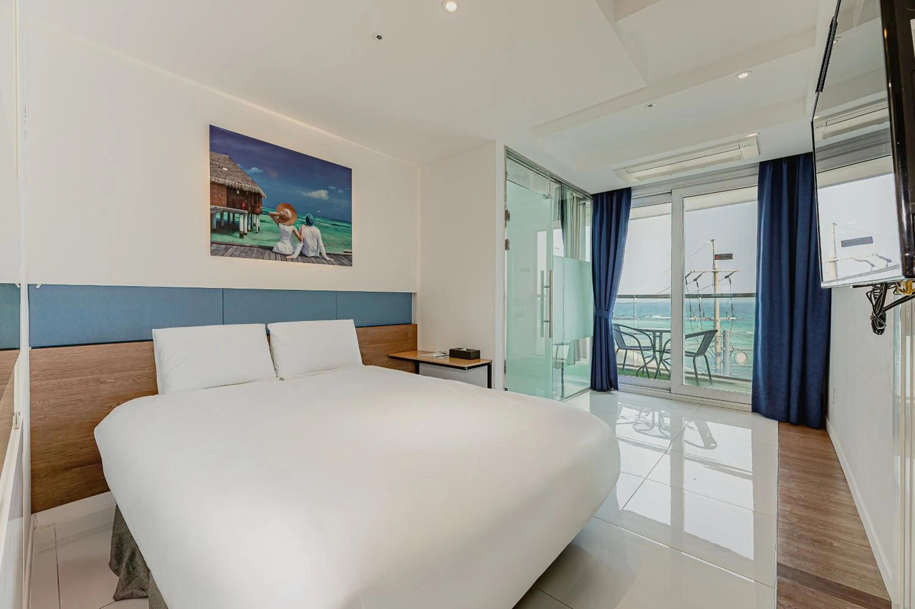 Bed in Hamdeok Beach Stay Jeju