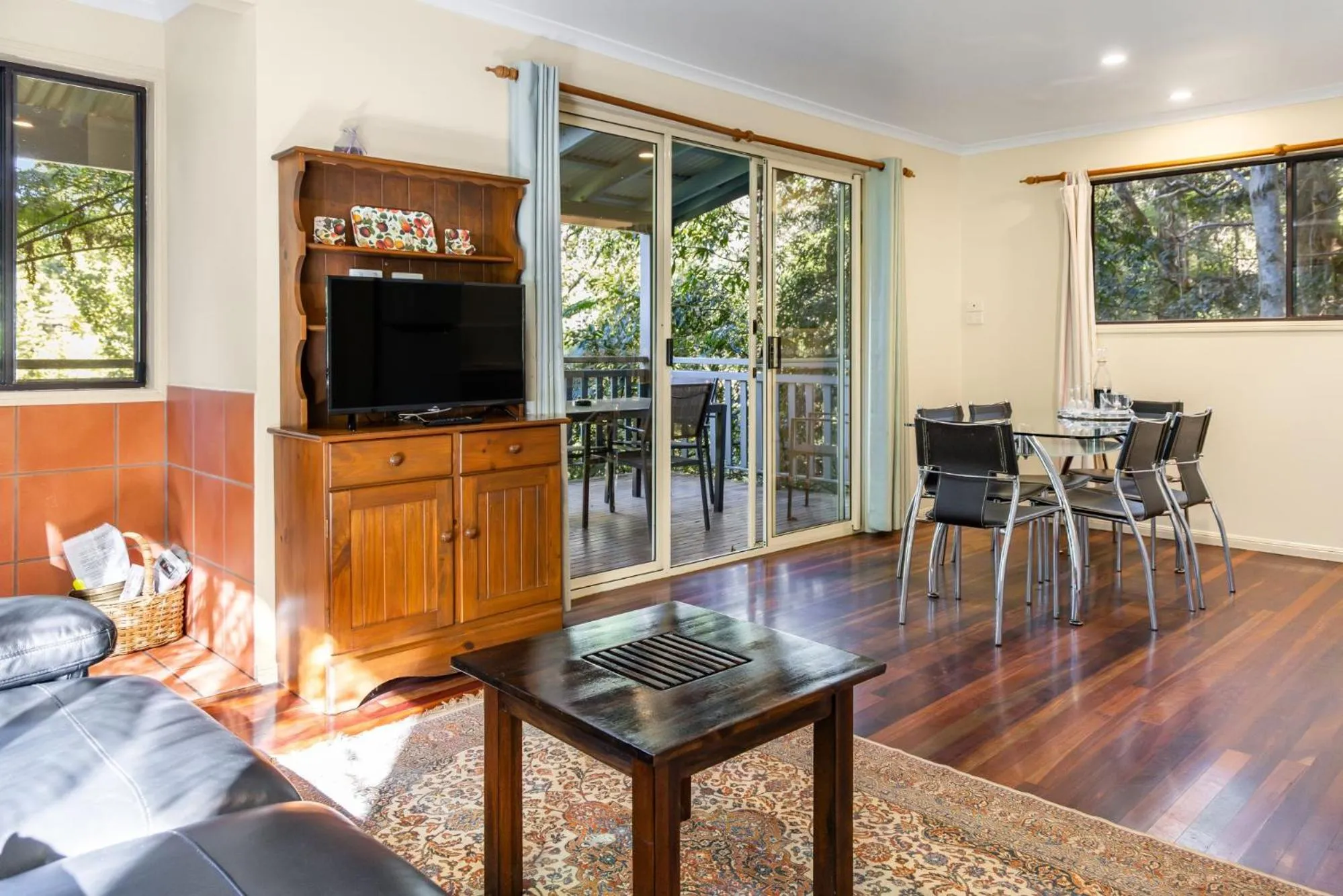 Living room in Montville Country Cabins