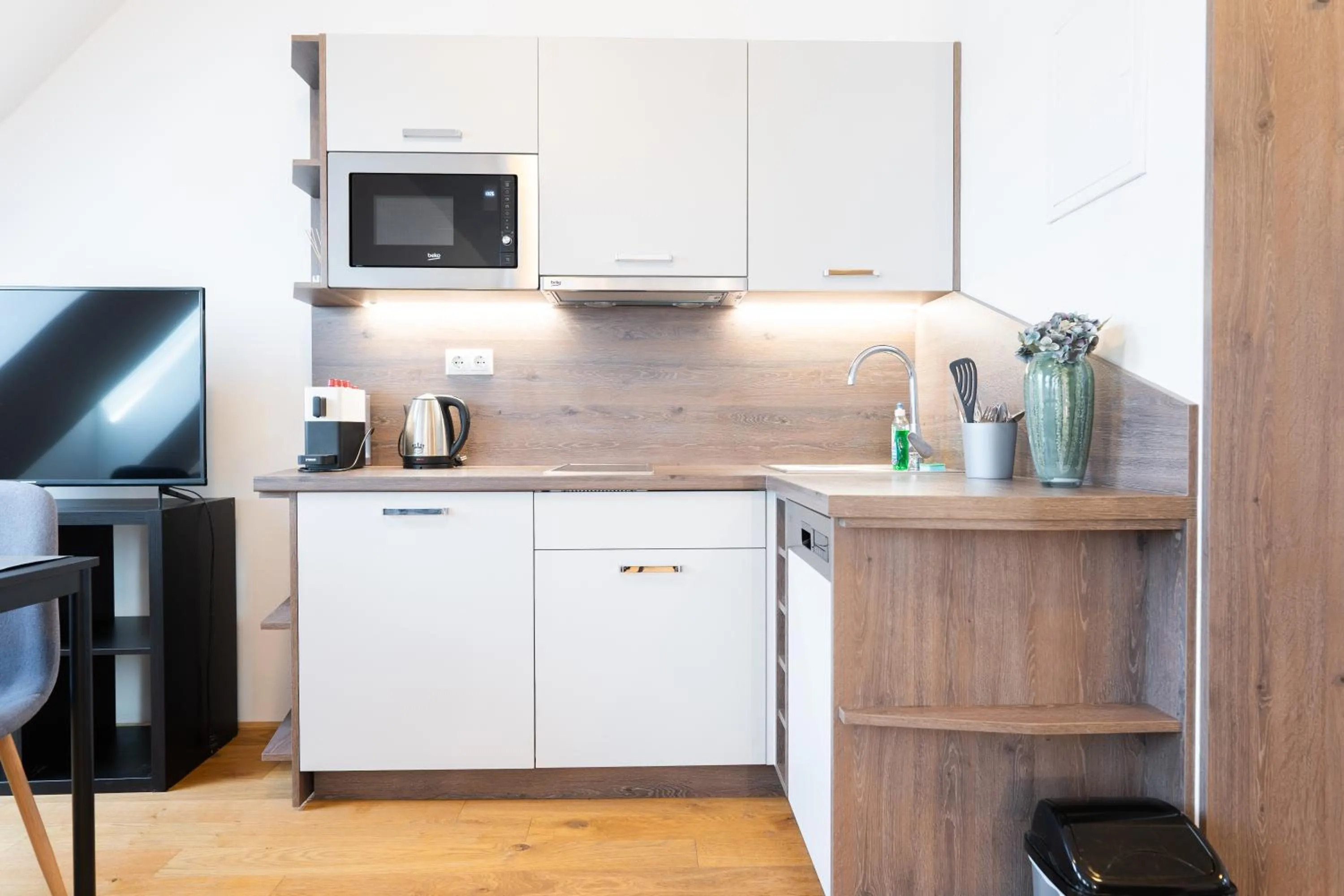 Kitchen or kitchenette in Hotel Triester