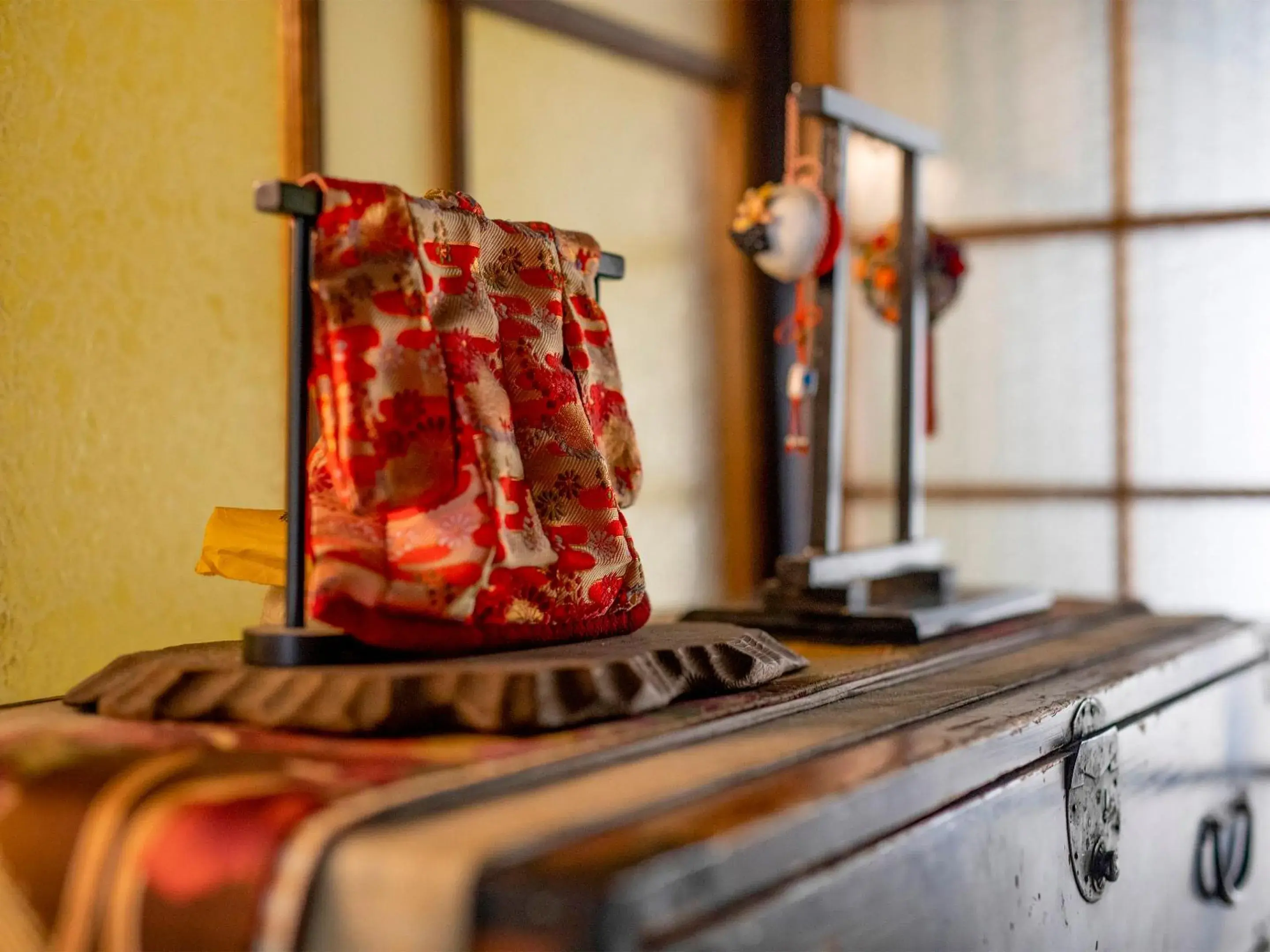 Decorative detail, Bed in naokonoza Bettei Umekoji Decorative detail, Bed in naokonoza Bettei Umekoji