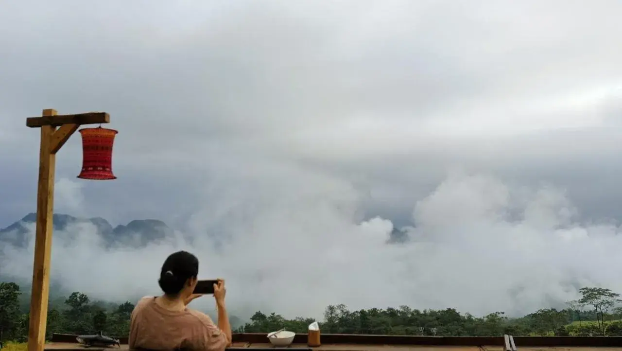 Mountain view in Pu Luong May Home & Cafe Mountain view in Pu Luong May Home & Cafe