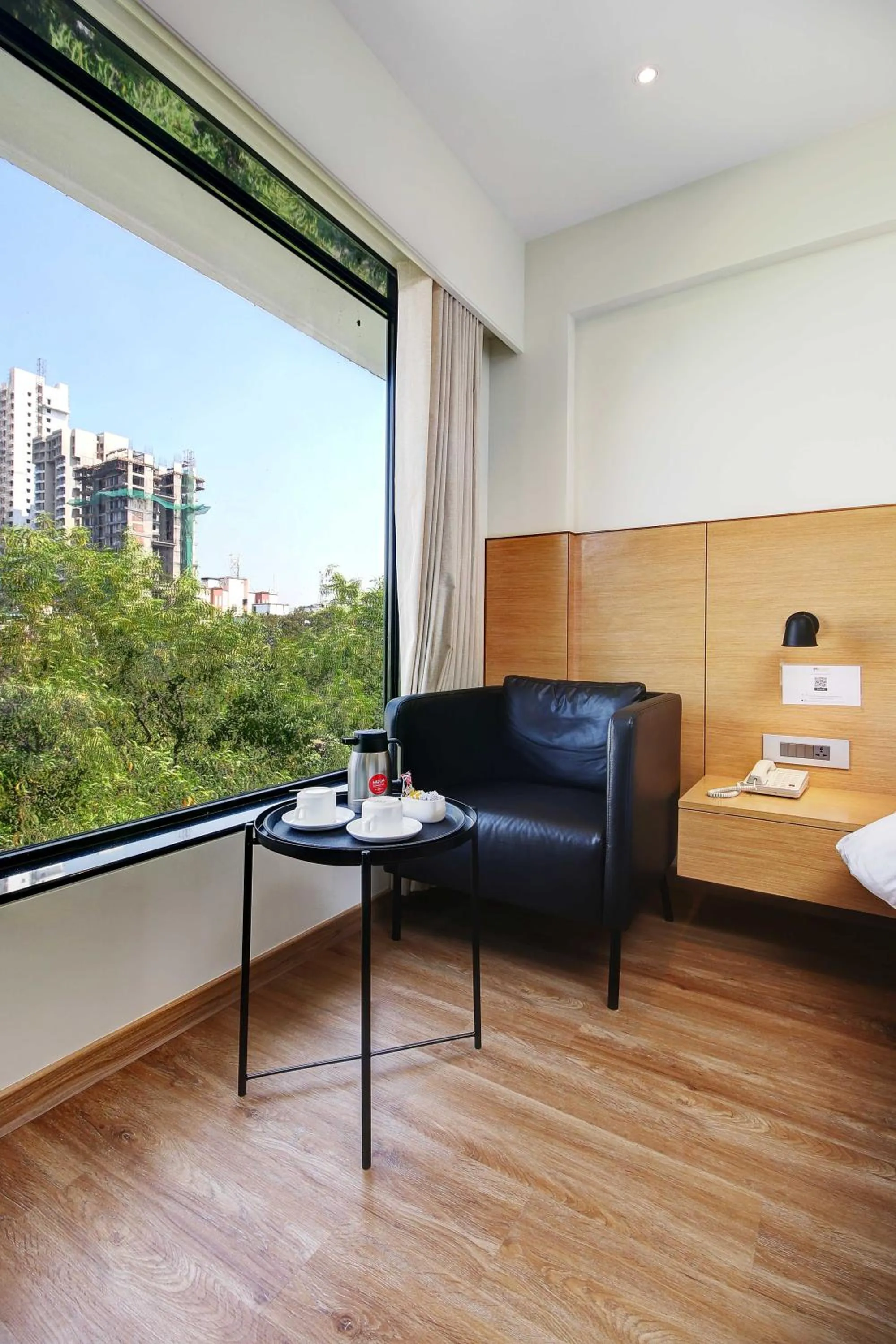 View (from property/room), Bed in Hotel Mumbai House Ghansoli, Navi Mumbai