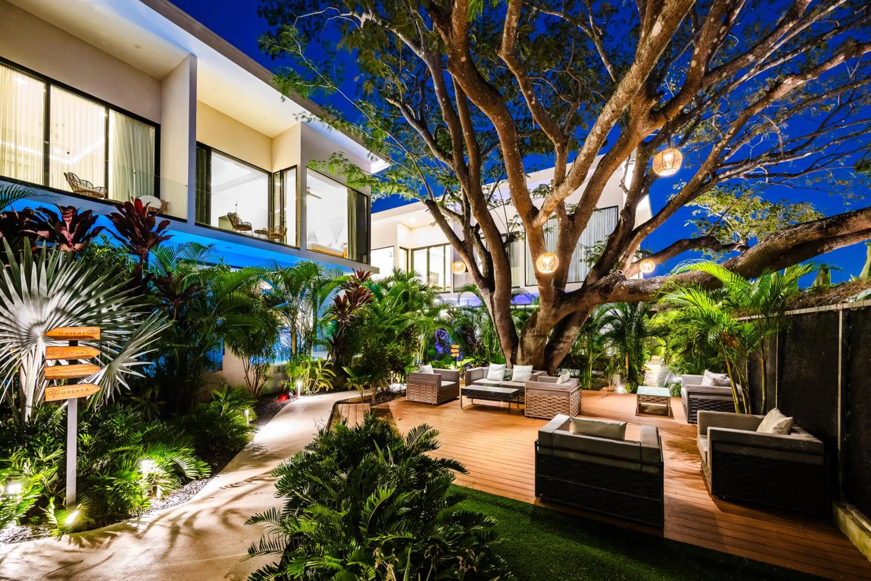 Garden in mVillas Luxury Villas with Beach Club Access & Sauna