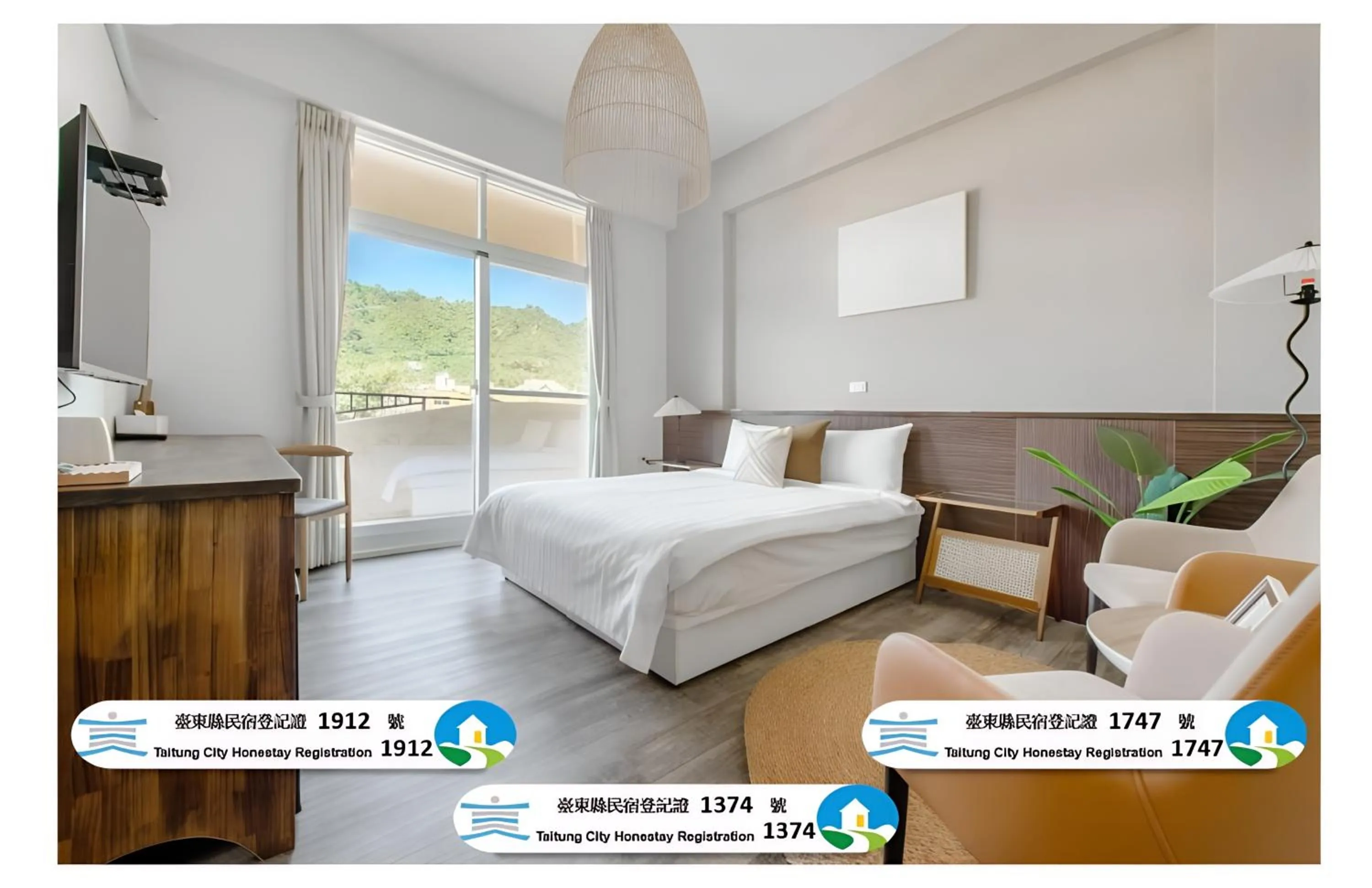 Photo of the whole room, Bed in Taitung Yu Krung Smart Stay 民宿編號1912號 丨Caihong Shiliu 民宿編號1374號 丨Xifu Yuange 民宿編號1747號